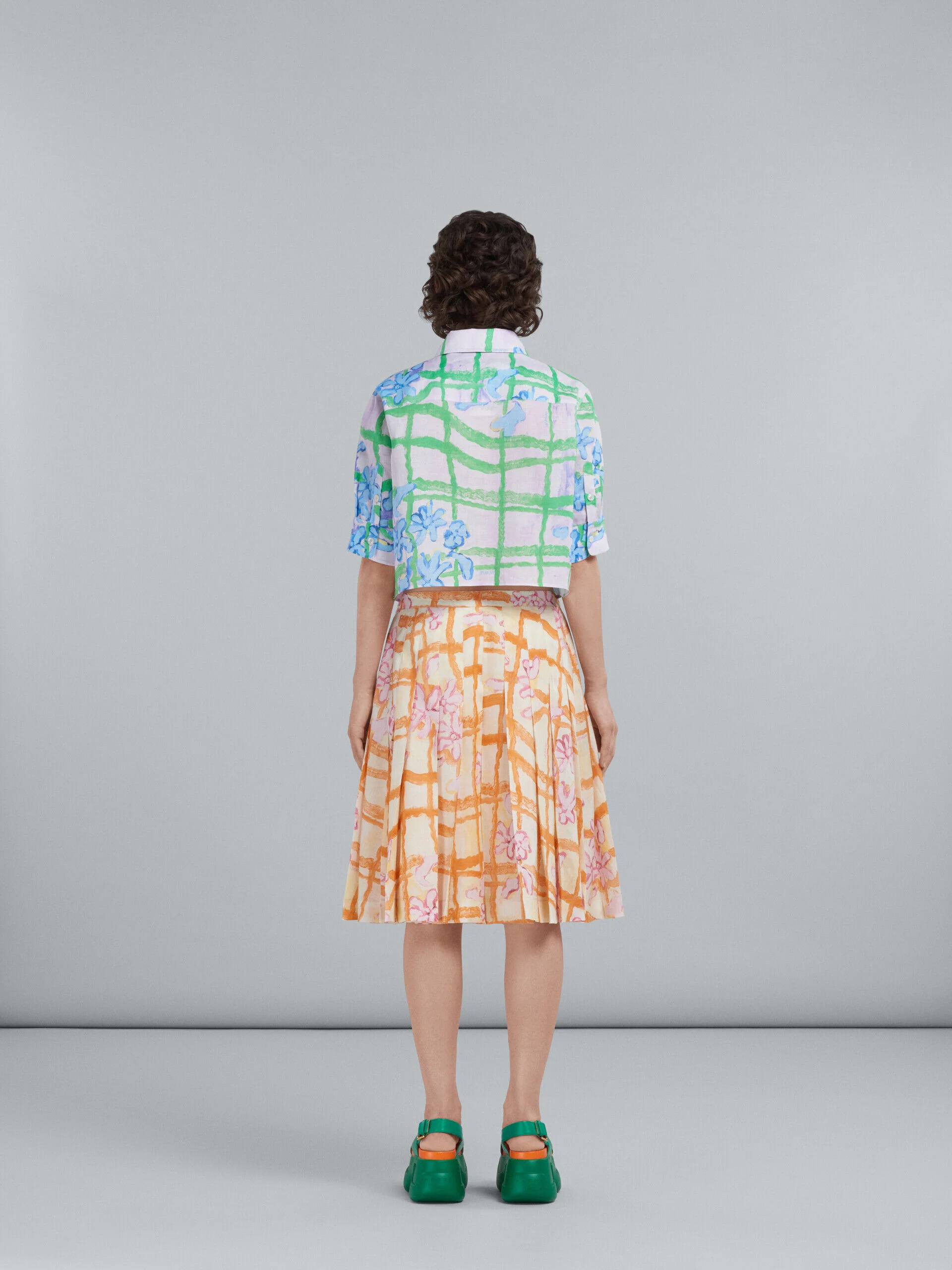 MARNI WOMEN'S CITRINE FLORAL PLEATED SKIRT - Image 3