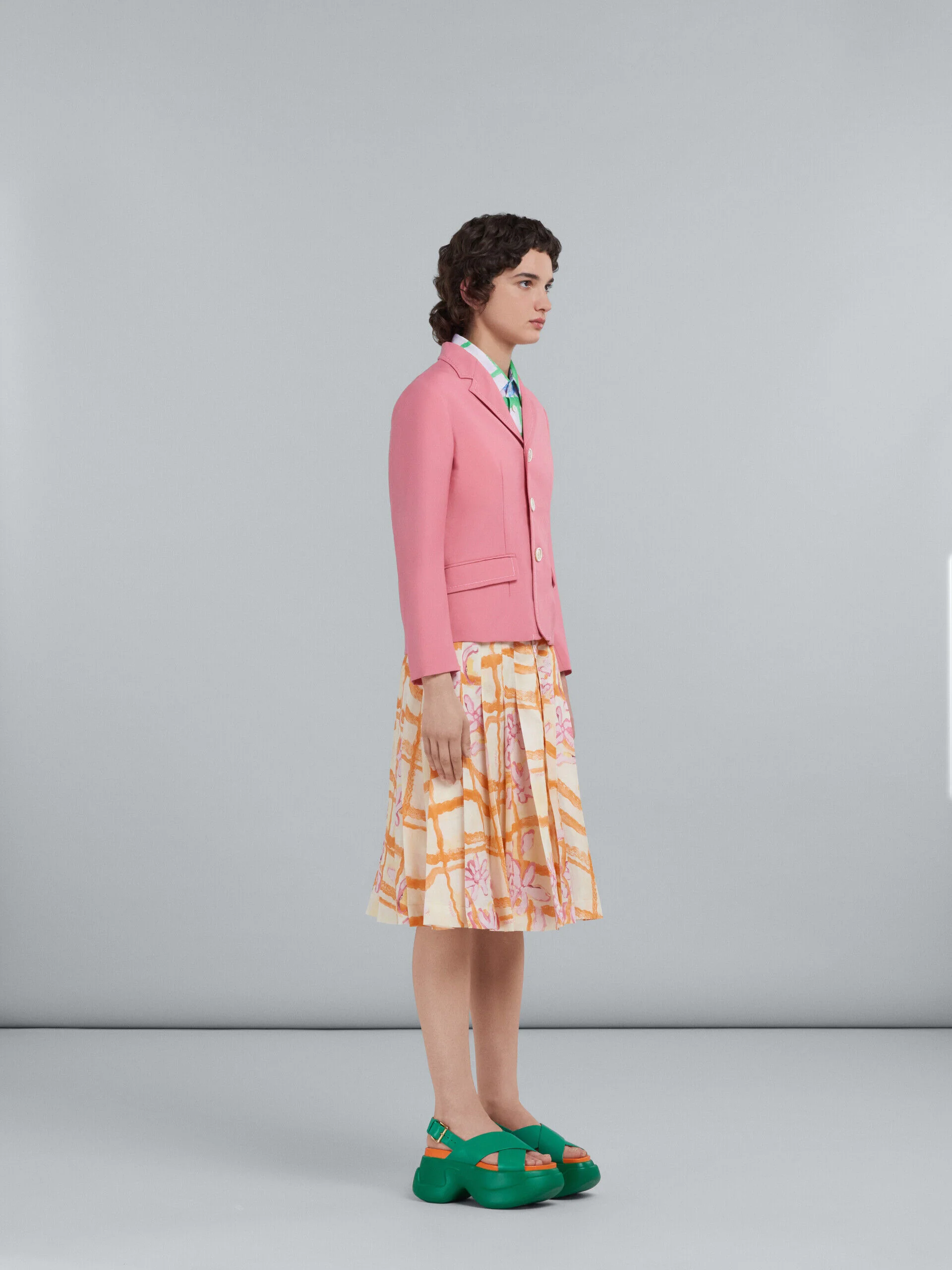 MARNI WOMEN'S CITRINE FLORAL PLEATED SKIRT - Image 5