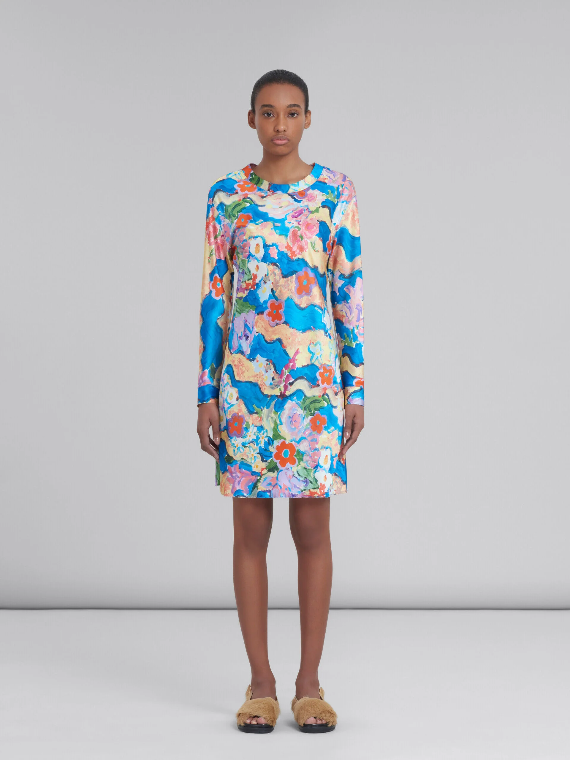 MARNI WOMEN'S COBALT FLORAL PRINT DRESS - Image 2