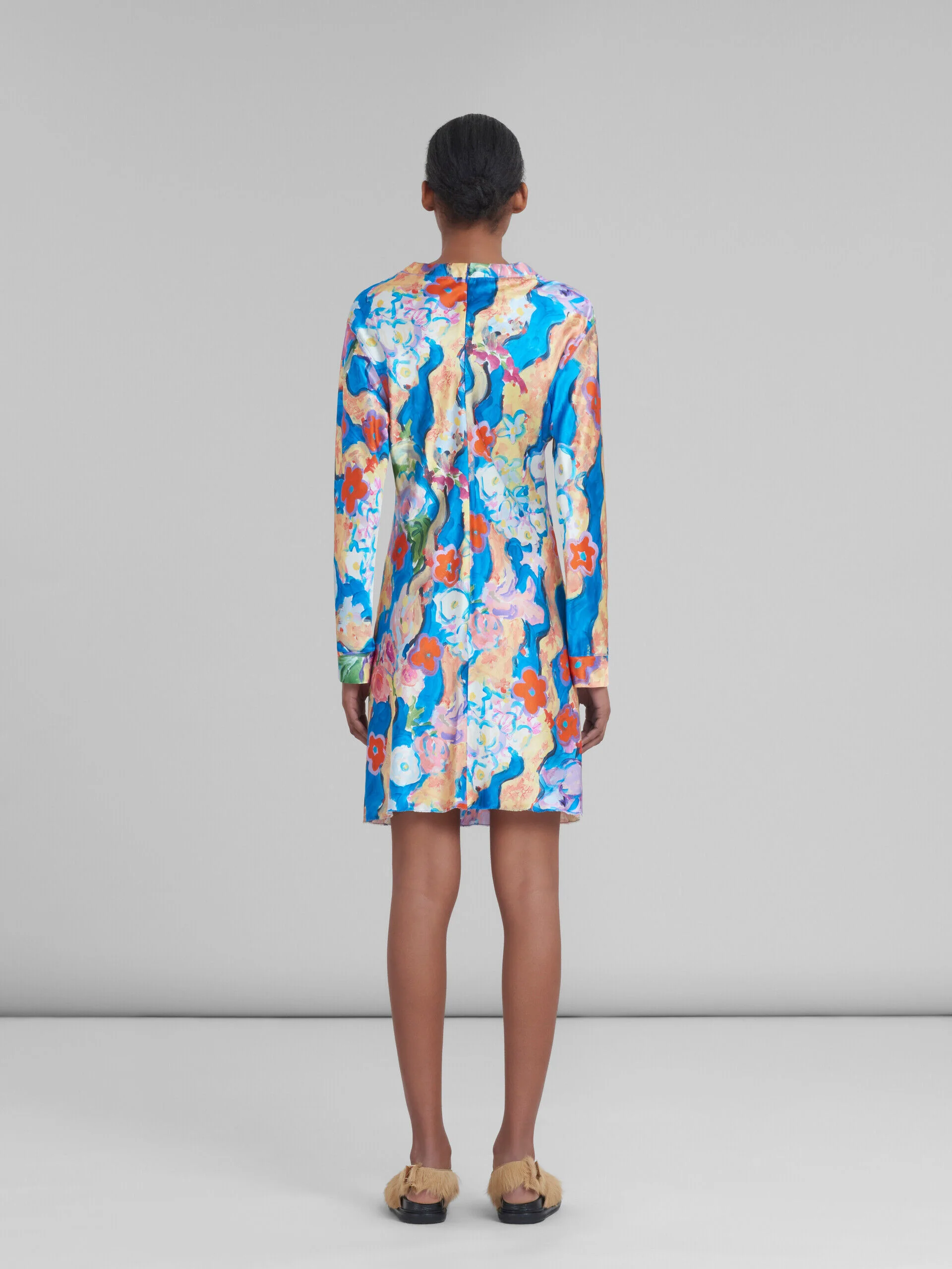 MARNI WOMEN'S COBALT FLORAL PRINT DRESS - Image 3