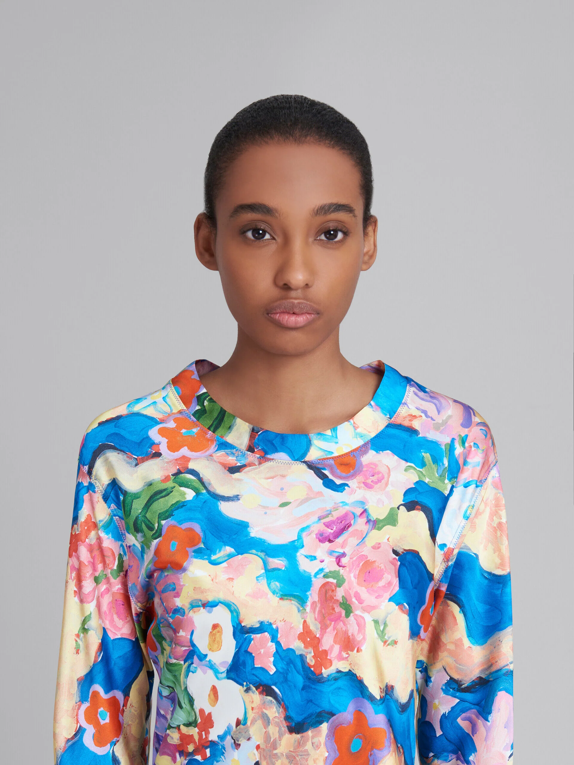 MARNI WOMEN'S COBALT FLORAL PRINT DRESS - Image 4