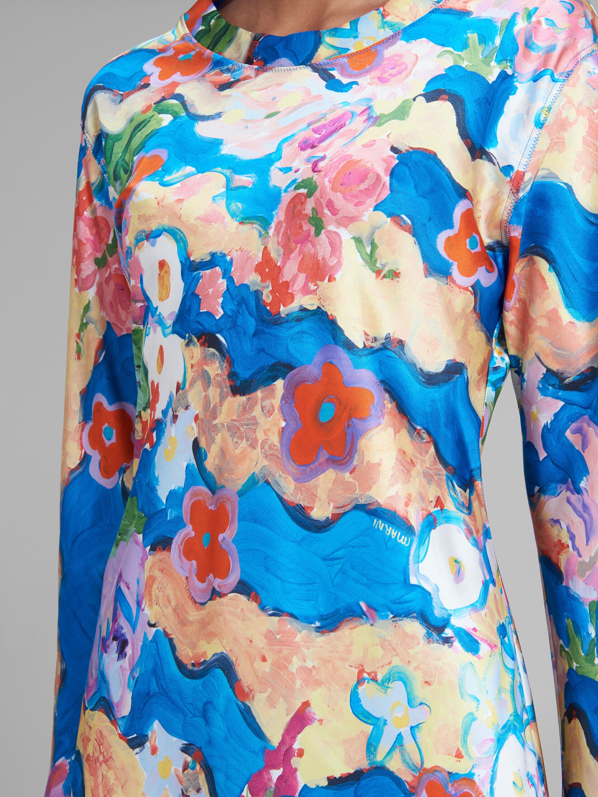 MARNI WOMEN'S COBALT FLORAL PRINT DRESS - Image 5