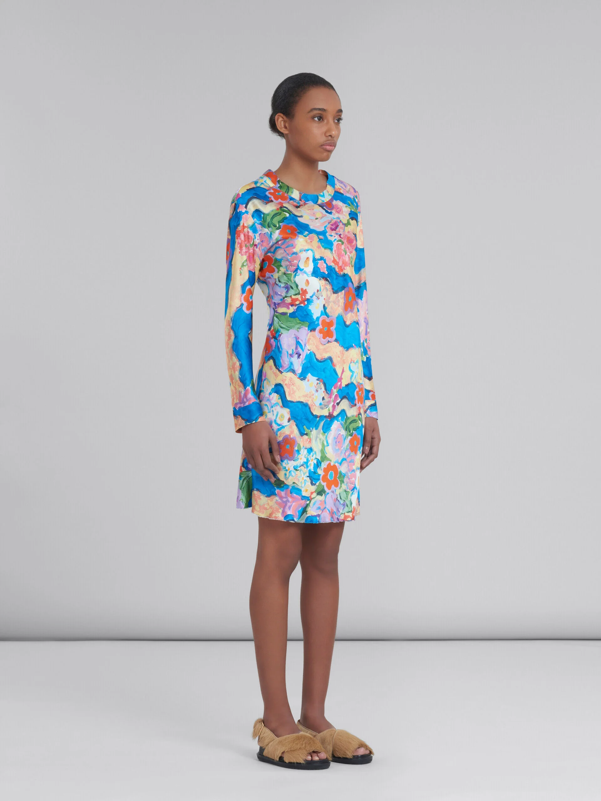 MARNI WOMEN'S COBALT FLORAL PRINT DRESS - Image 6