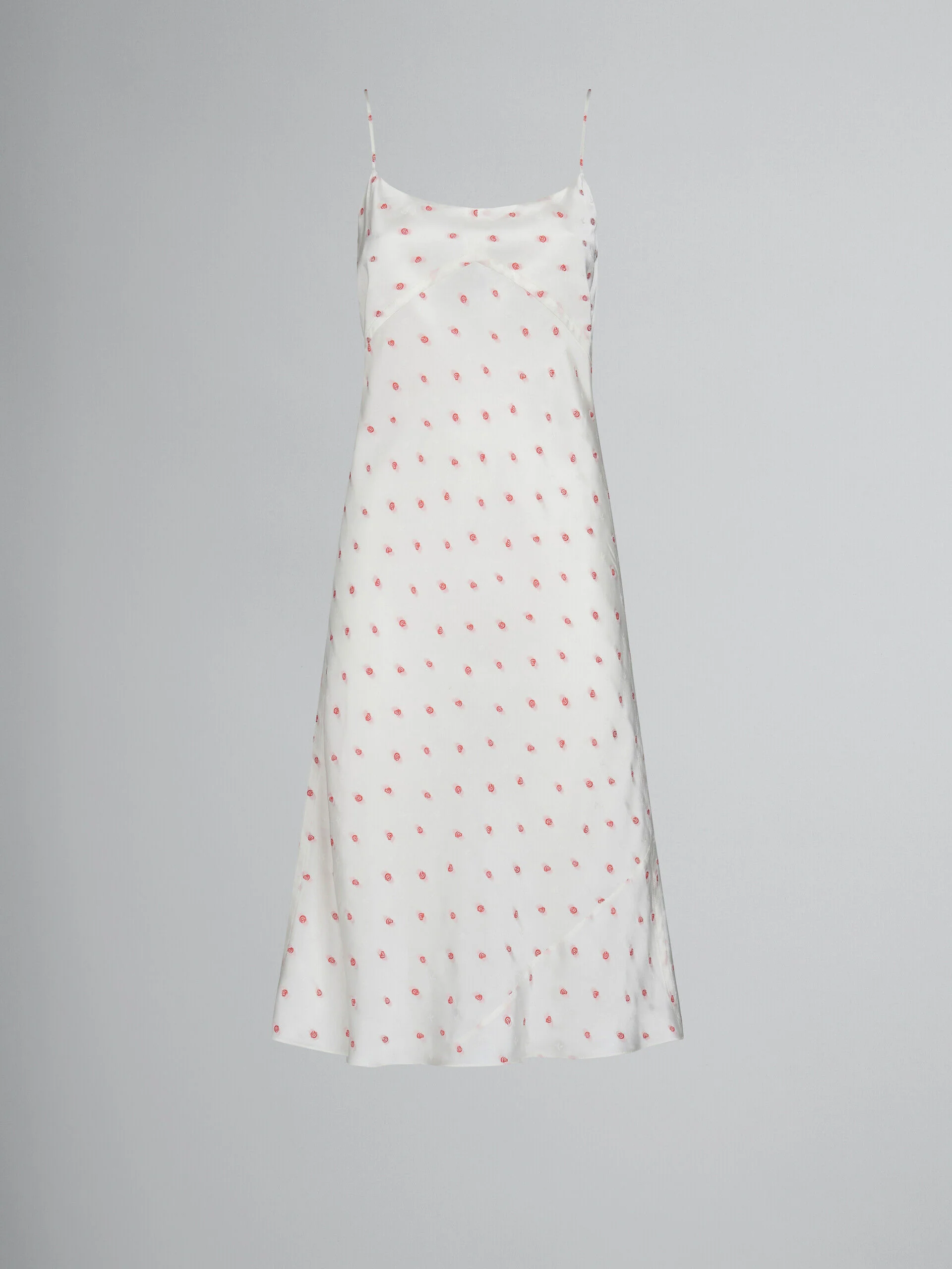 MARNI WOMEN'S WHITE SLIP DRESS WITH FLORAL PATTERN