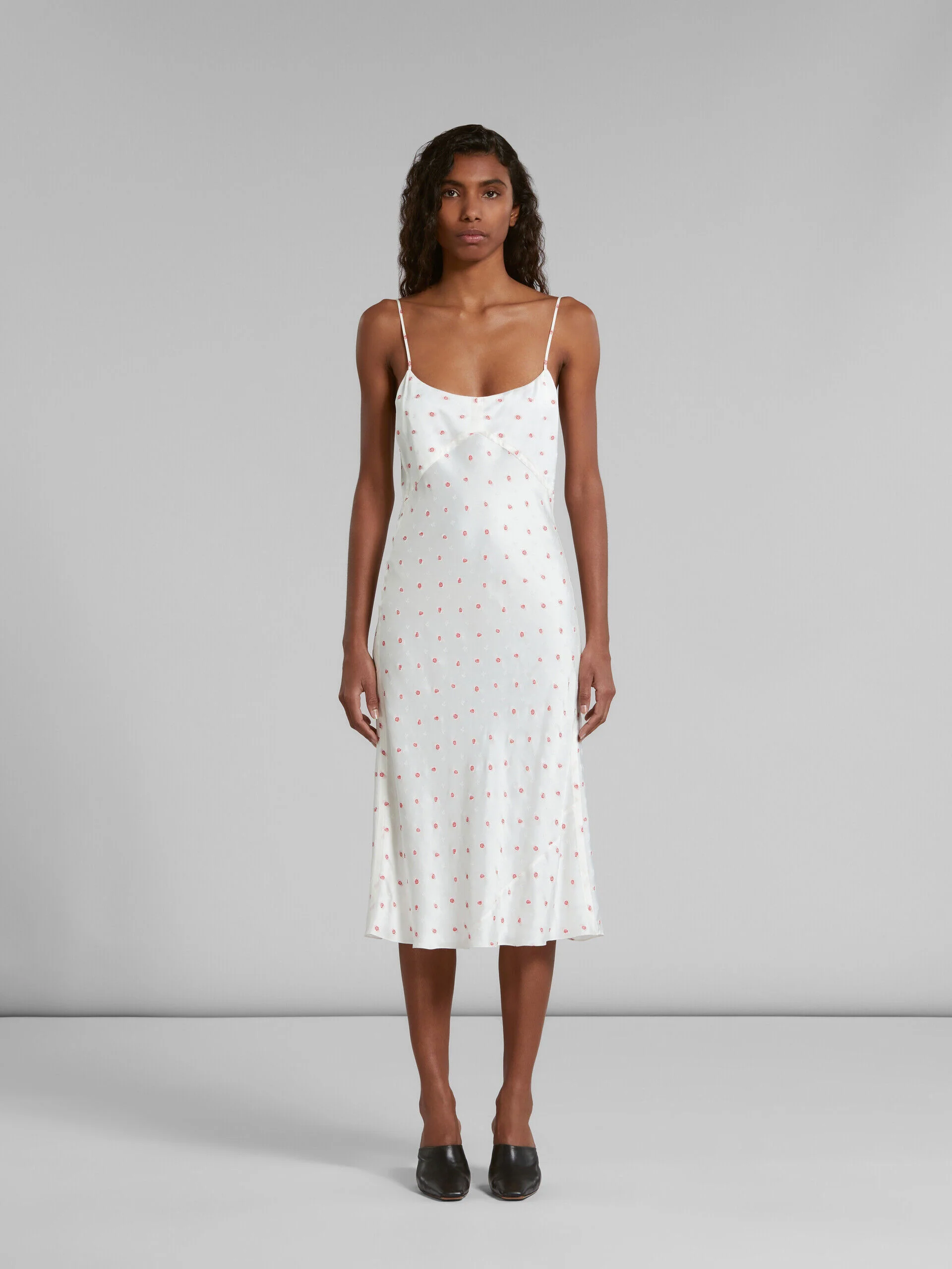 MARNI WOMEN'S WHITE SLIP DRESS WITH FLORAL PATTERN - Image 2