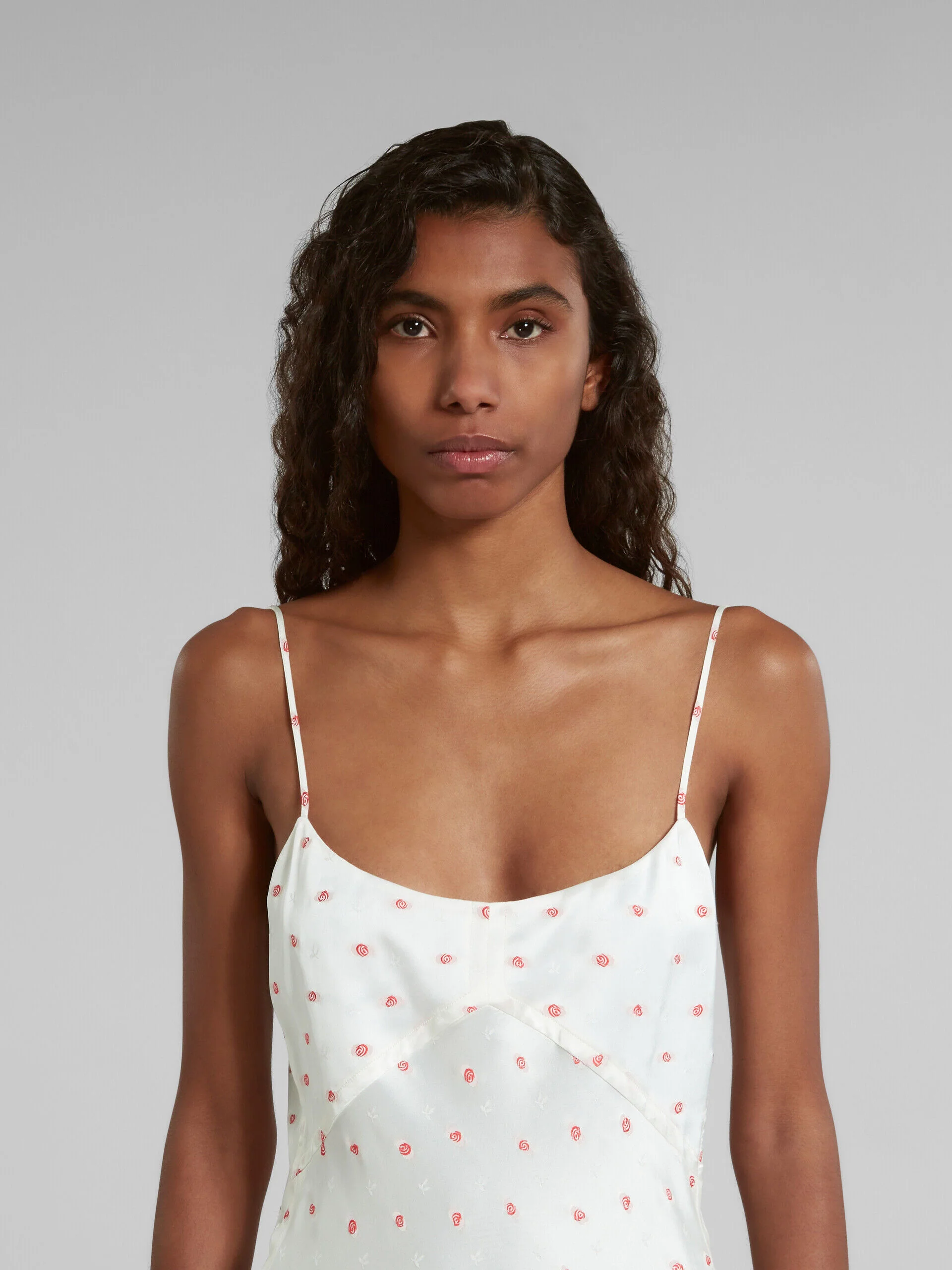 MARNI WOMEN'S WHITE SLIP DRESS WITH FLORAL PATTERN - Image 4