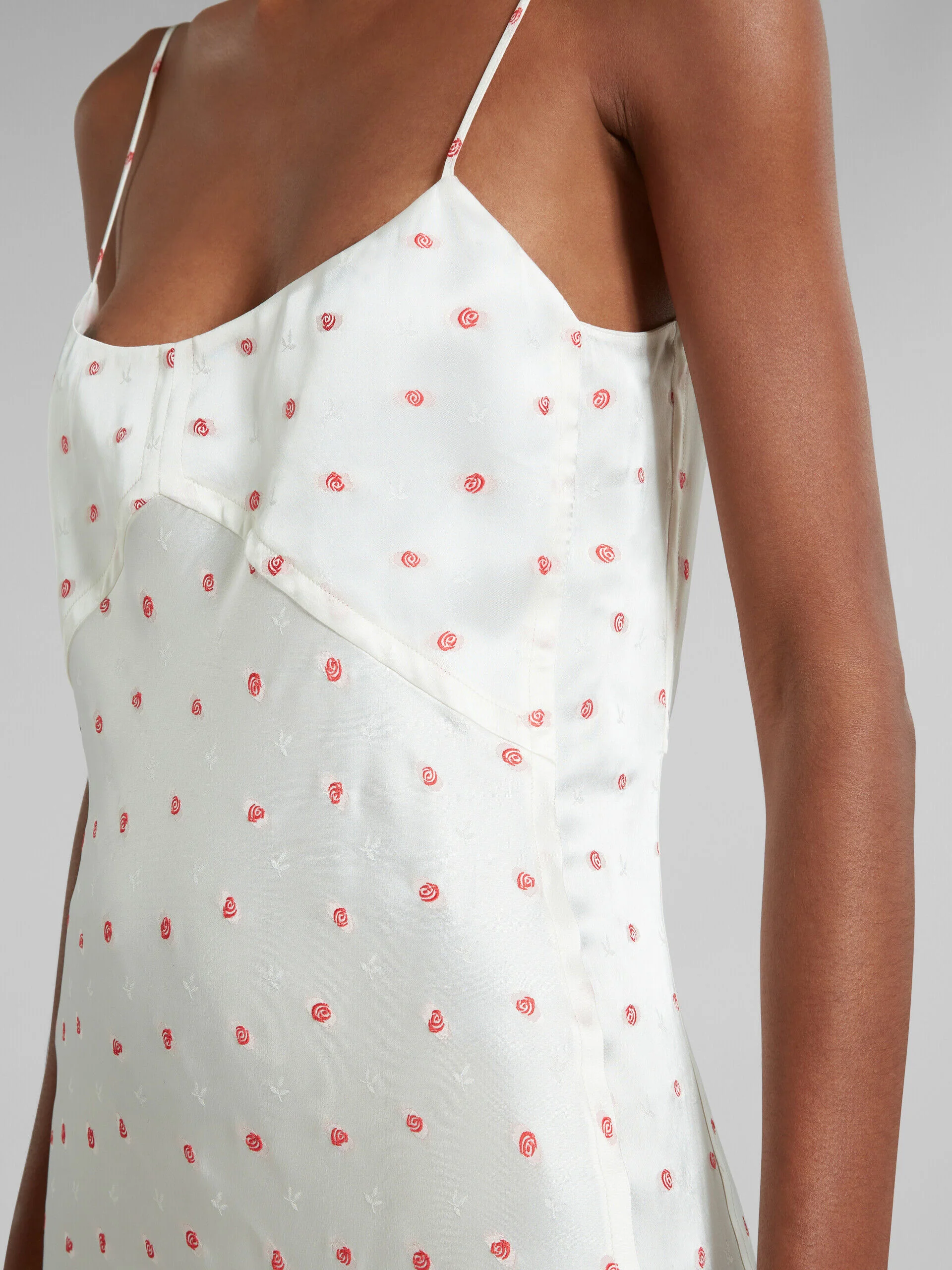 MARNI WOMEN'S WHITE SLIP DRESS WITH FLORAL PATTERN - Image 5