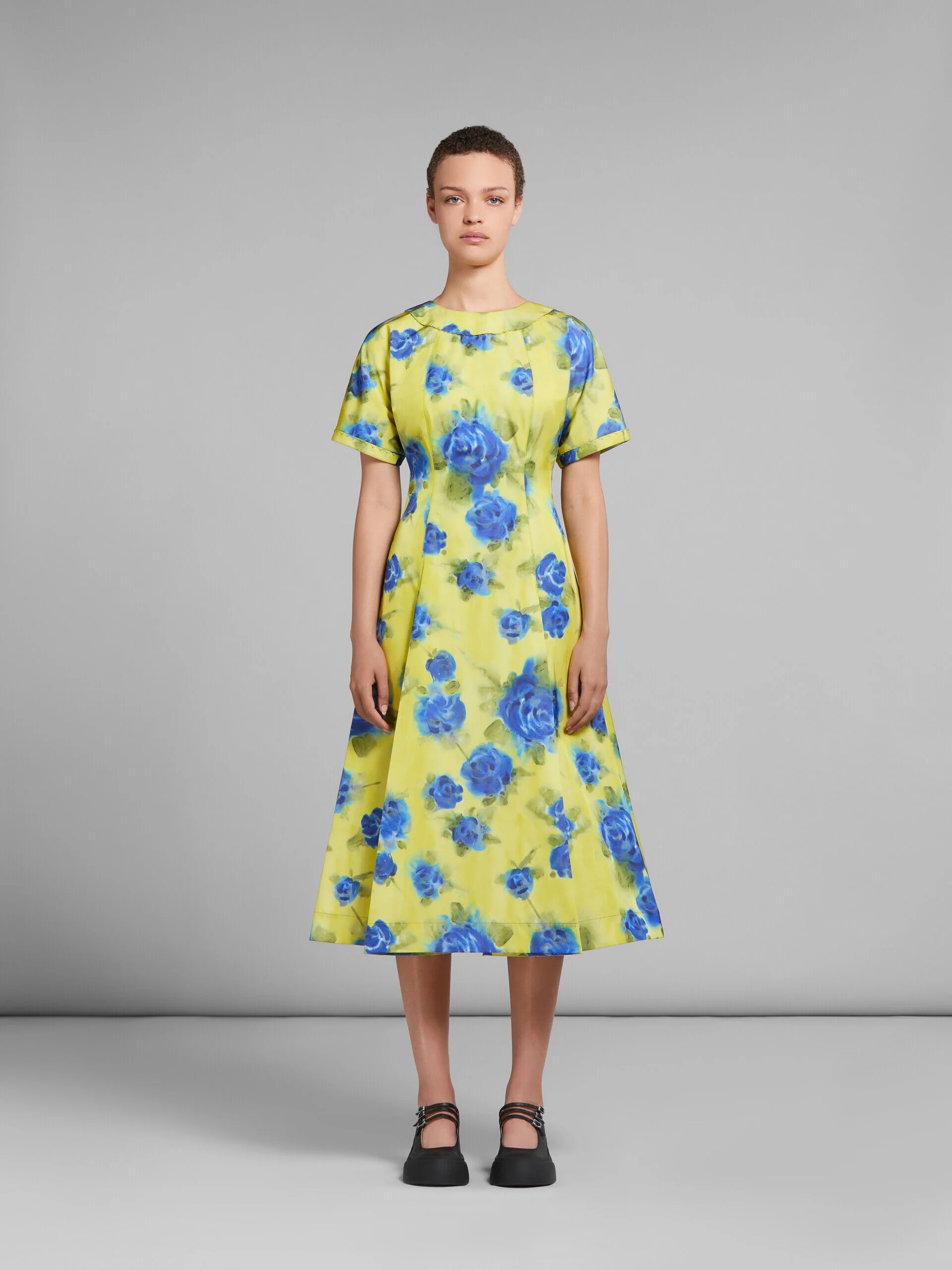MARNI WOMEN'S YELLOW FLORAL A-LINE DRESS - Image 2