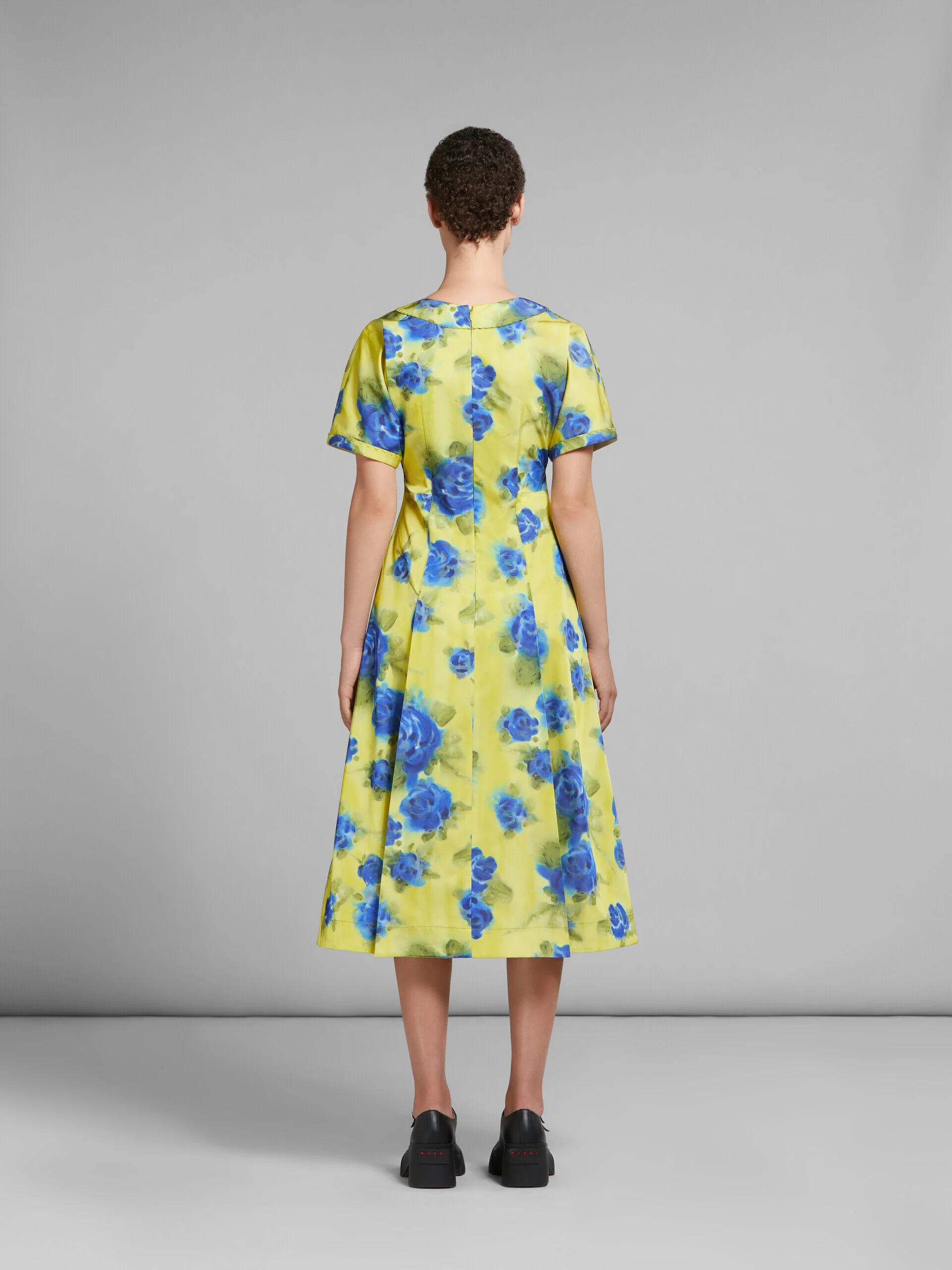 MARNI WOMEN'S YELLOW FLORAL A-LINE DRESS - Image 3