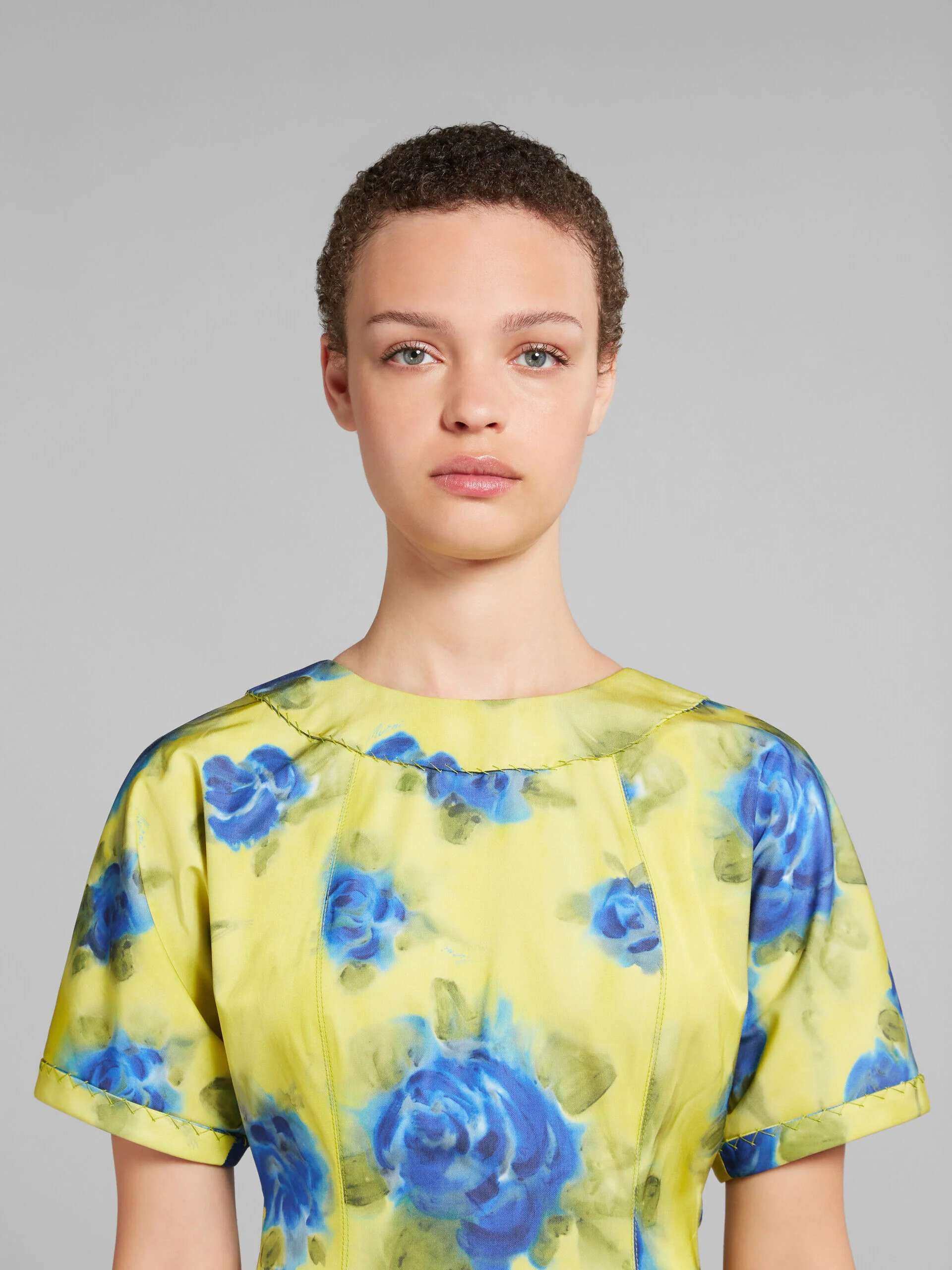 MARNI WOMEN'S YELLOW FLORAL A-LINE DRESS - Image 4