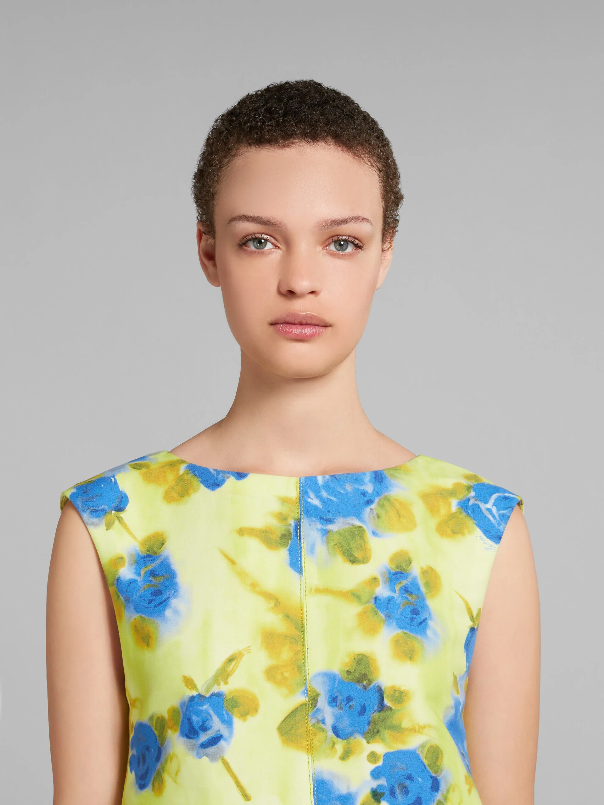 MARNI WOMEN'S LEMON FLORAL SLEEVELESS A-LINE DRESS - Image 4