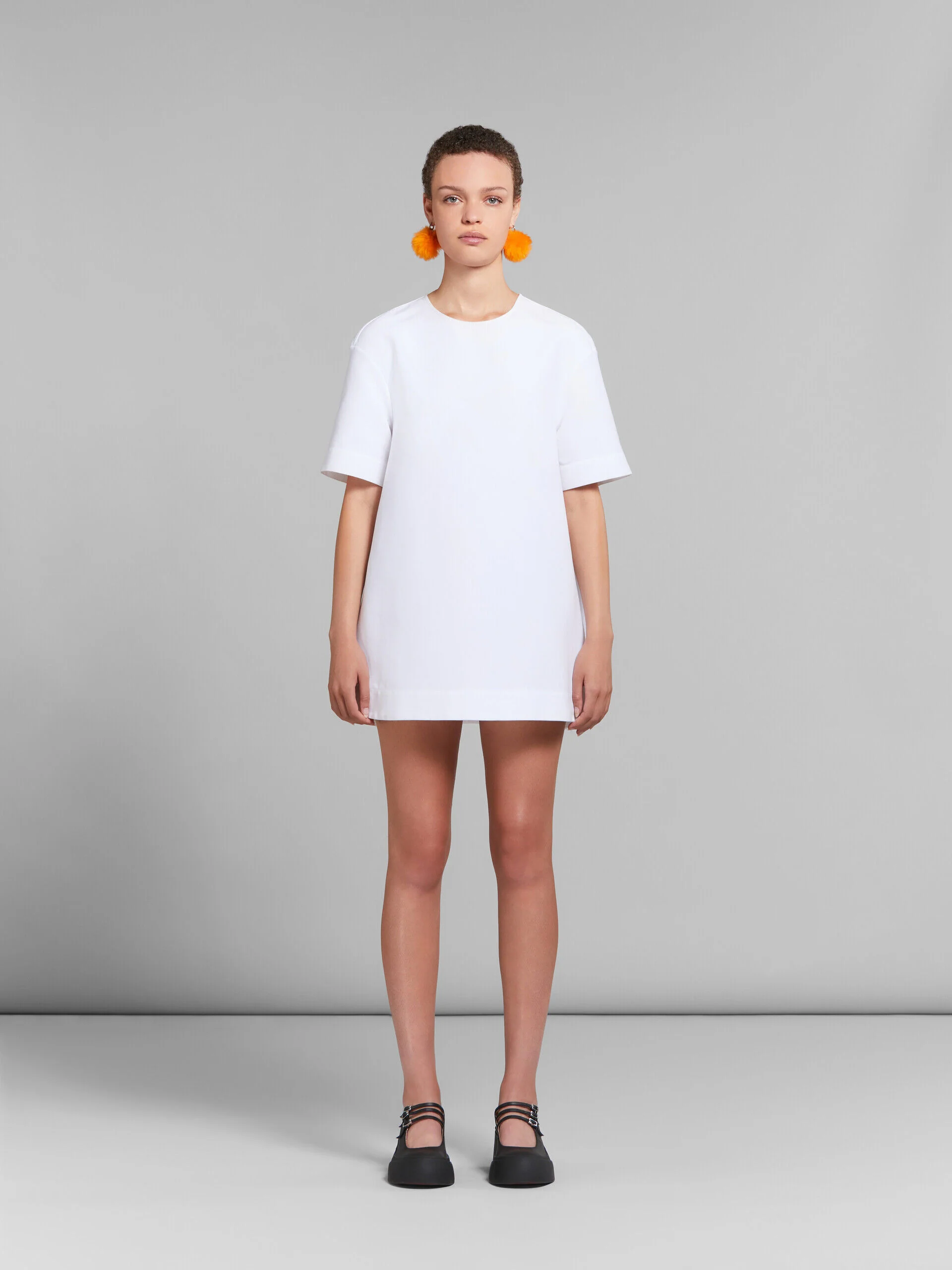 MARNI WOMEN'S WHITE A-LINE SHORT SLEEVE DRESS - Image 2