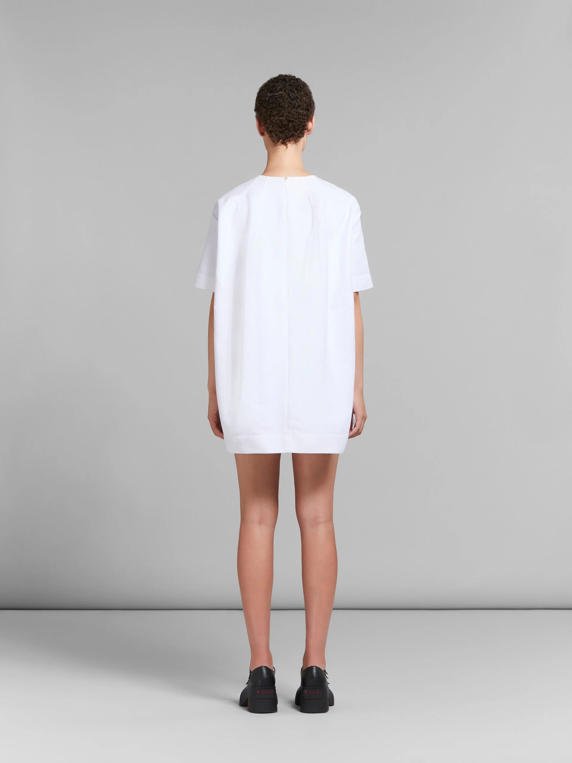 MARNI WOMEN'S WHITE A-LINE SHORT SLEEVE DRESS - Image 3