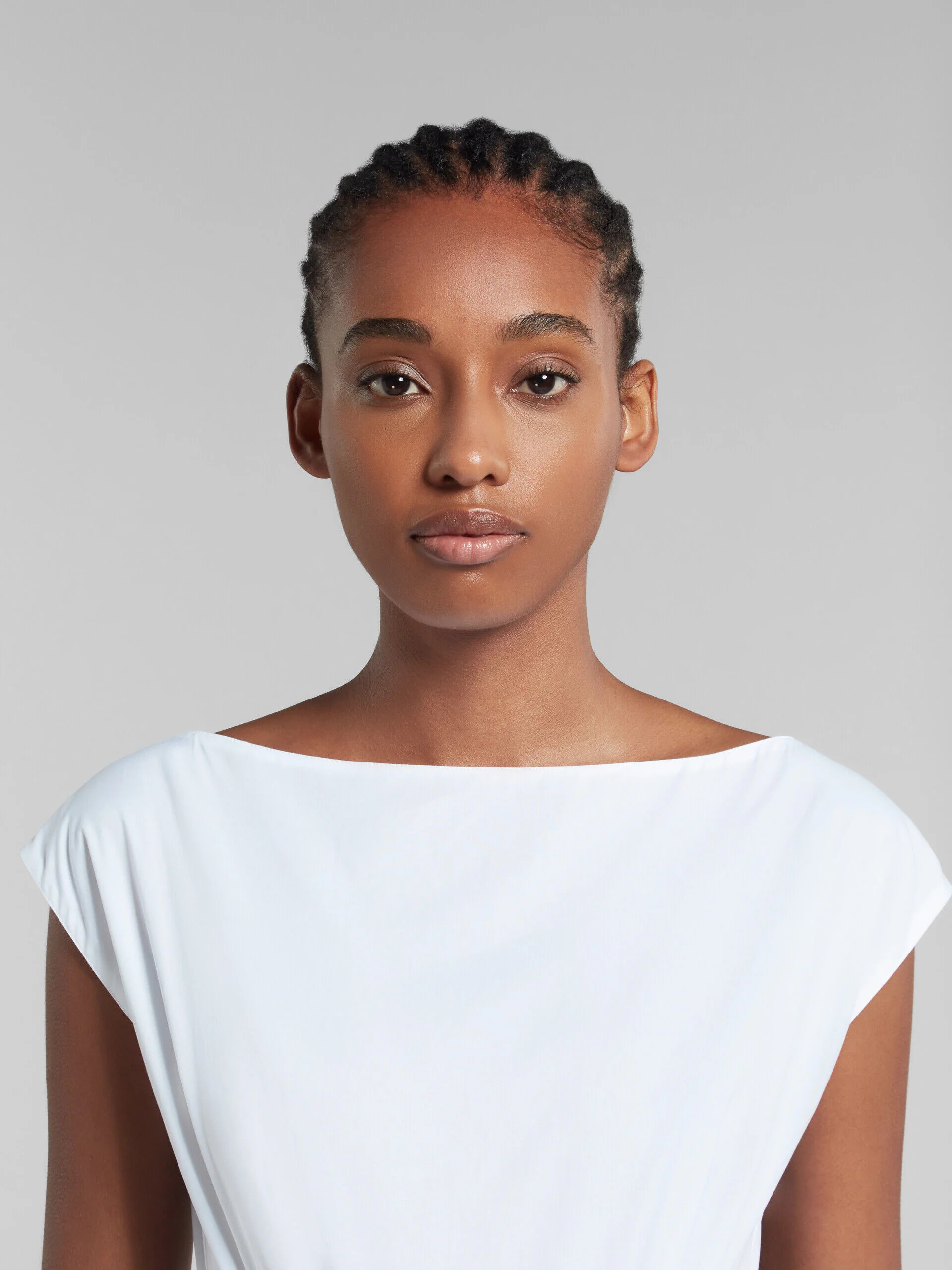 MARNI WOMEN'S WHITE CAP SLEEVE GATHERED DRESS - Image 4
