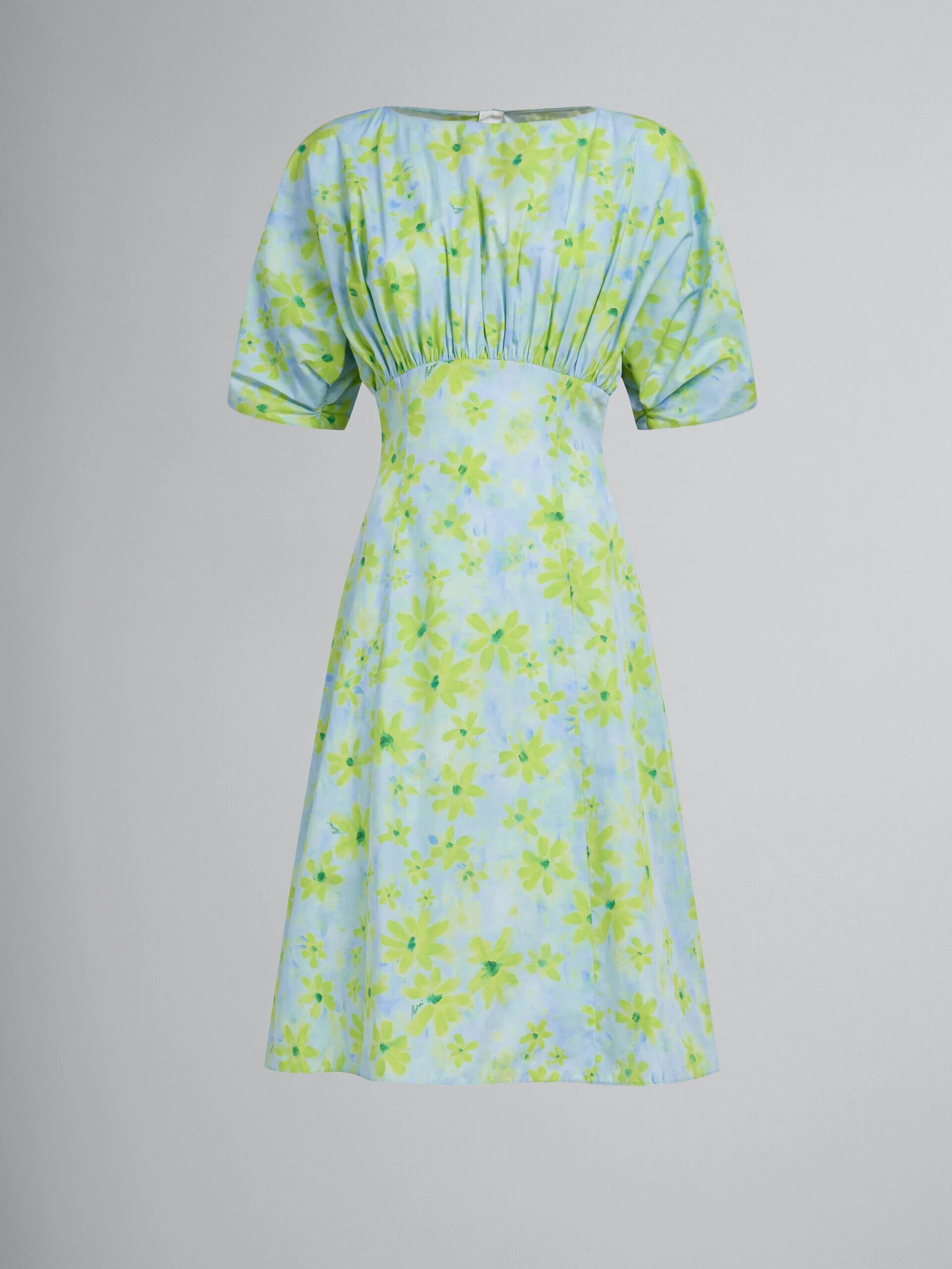 MARNI WOMEN'S AQUAMARINE FLORAL PRINT DRESS