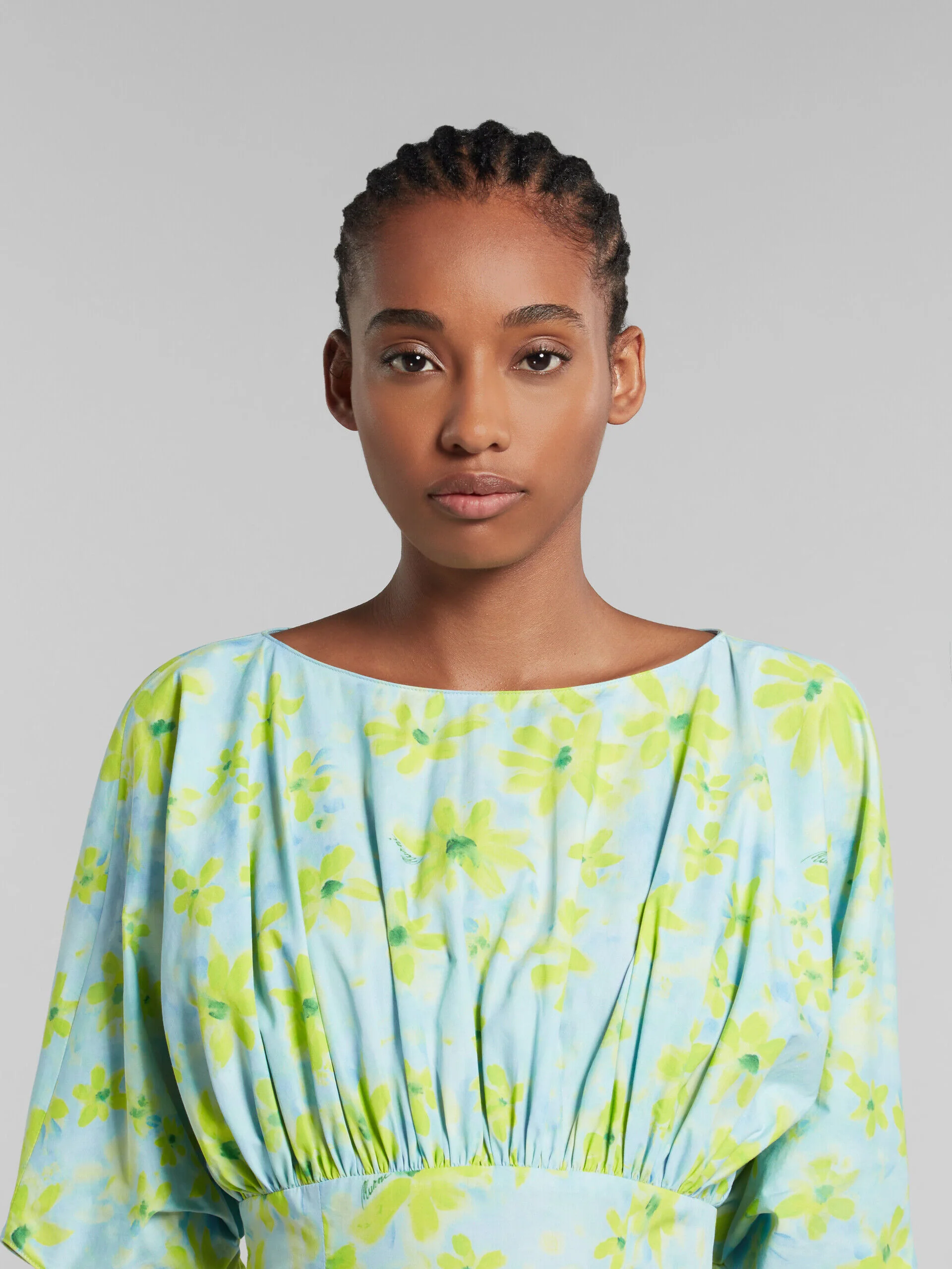 MARNI WOMEN'S AQUAMARINE FLORAL PRINT DRESS - Image 4