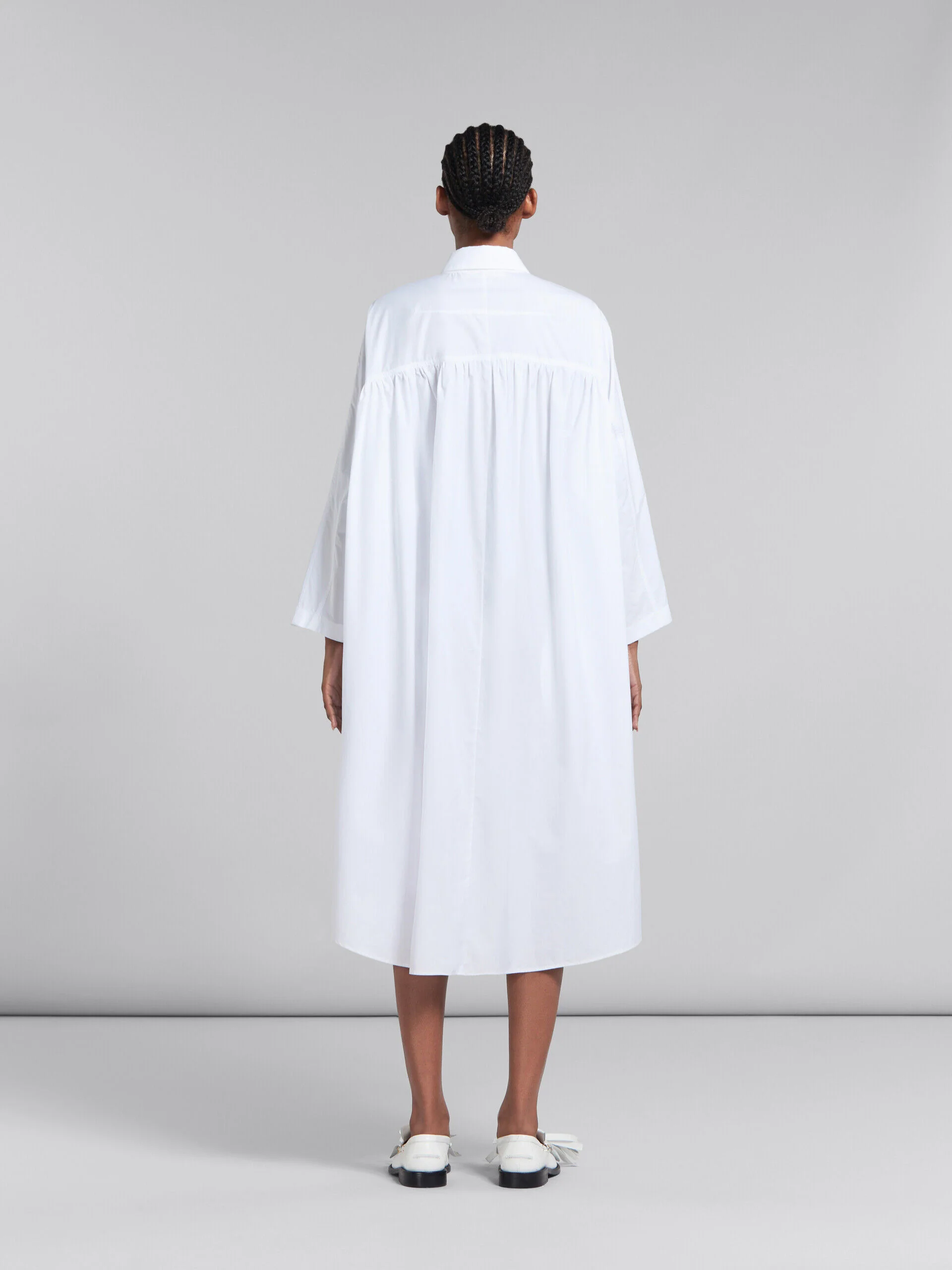 MARNI WOMEN'S WHITE OVERSIZED SHIRT DRESS - Image 3