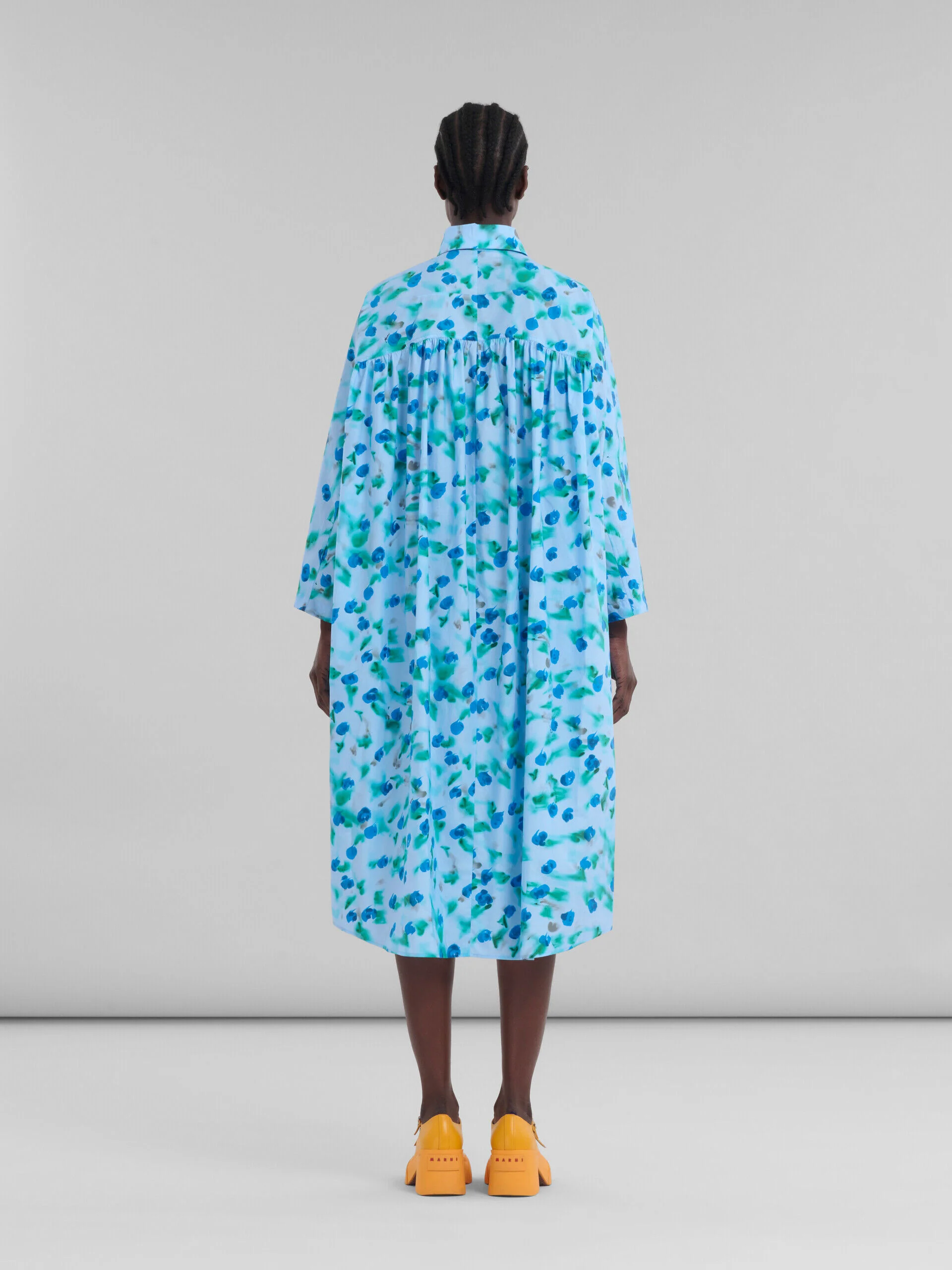 MARNI WOMEN'S LIGHT BLUE FLORAL SHIRT DRESS - Image 3