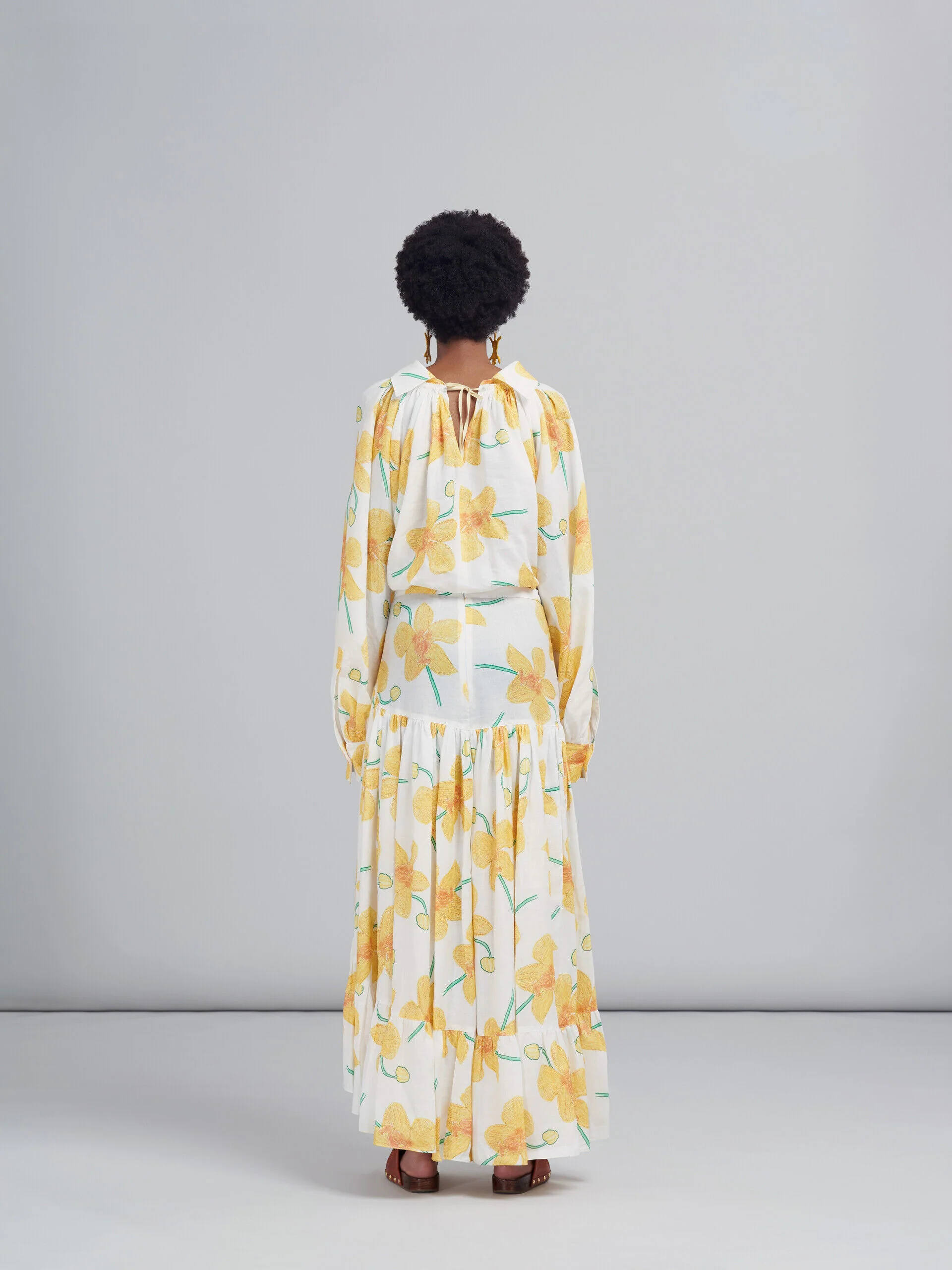 MARNI WOMEN'S FLORAL ASYMMETRIC RUFFLED SKIRT - Image 3