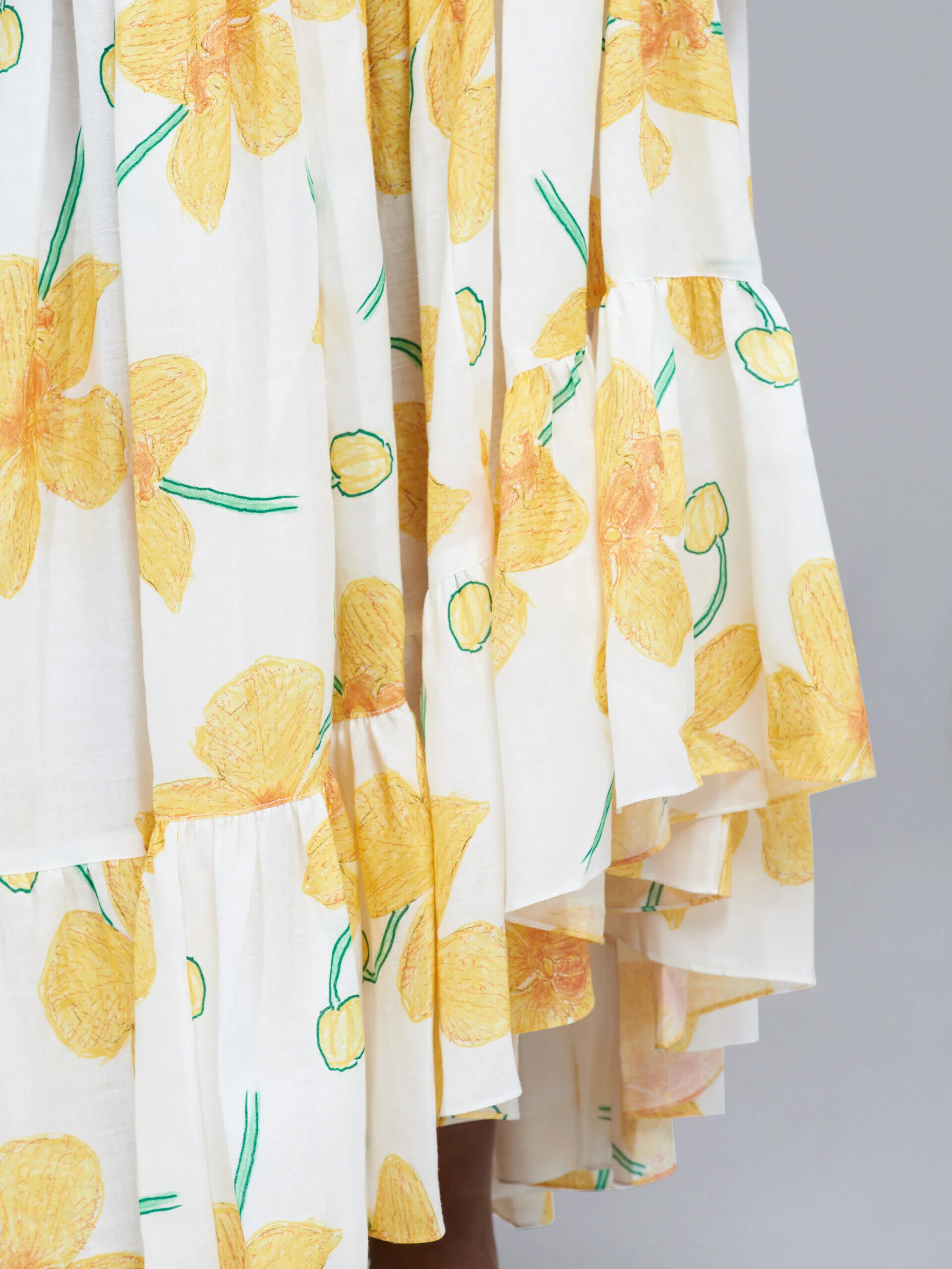 MARNI WOMEN'S FLORAL ASYMMETRIC RUFFLED SKIRT - Image 4