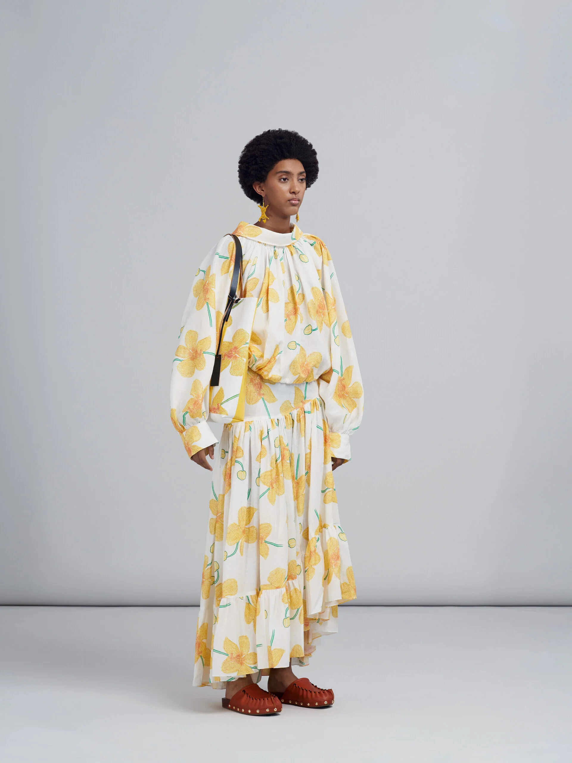 MARNI WOMEN'S FLORAL ASYMMETRIC RUFFLED SKIRT - Image 5