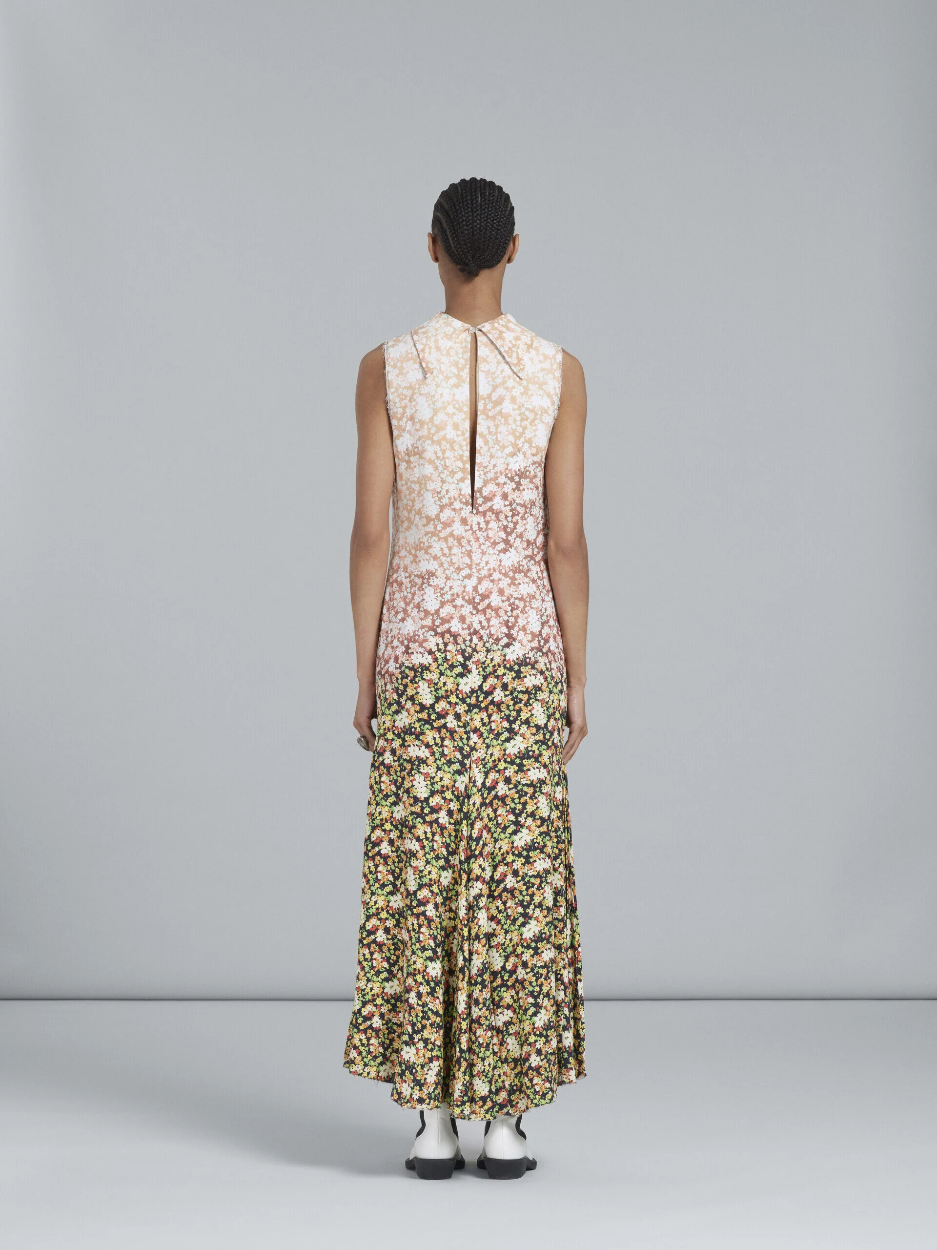 MARNI WOMEN'S FLORAL SLEEVELESS OMBRE MAXI DRESS - Image 3