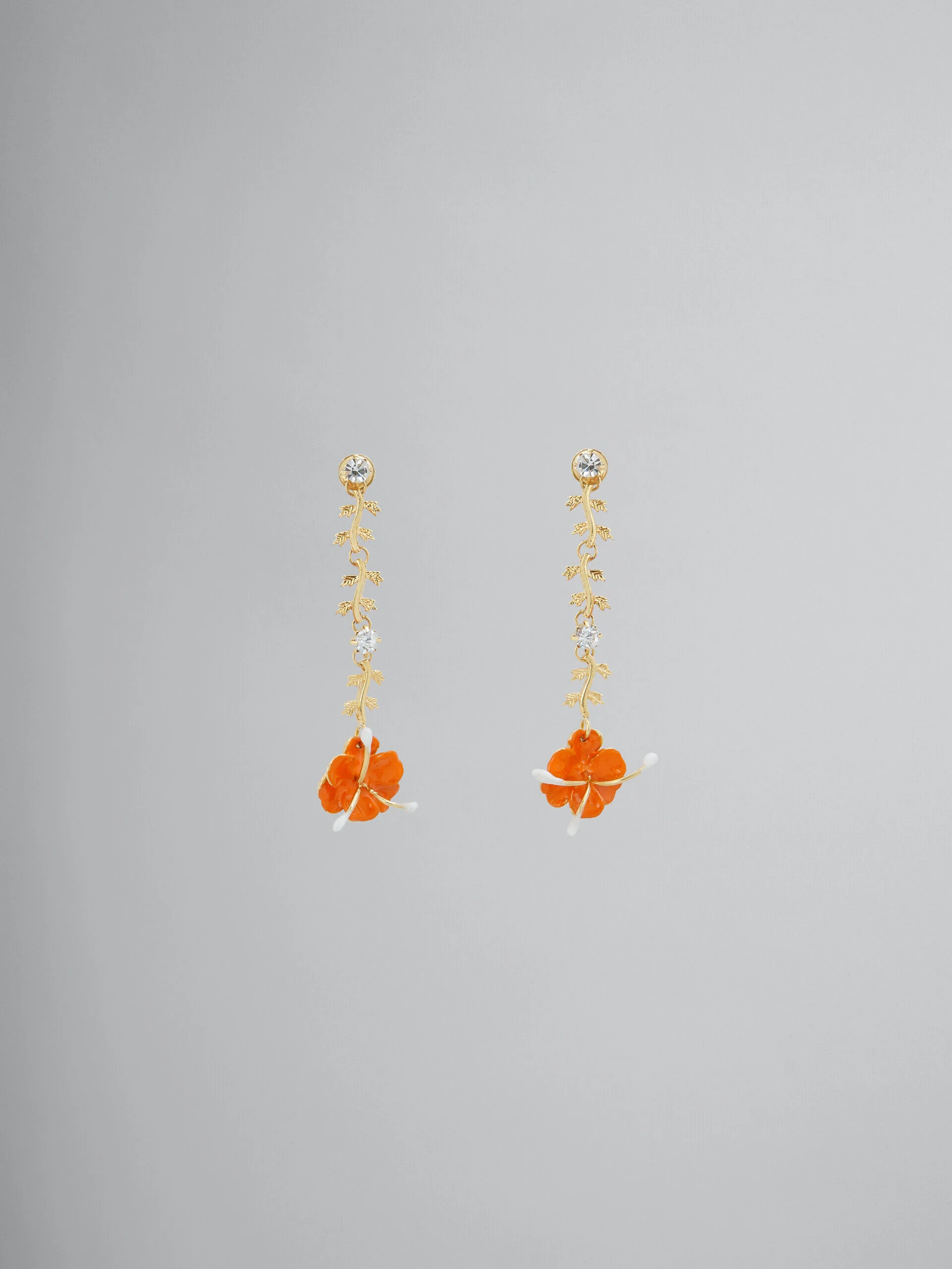 MARNI WOMEN'S GOLD FLORAL DROP EARRINGS