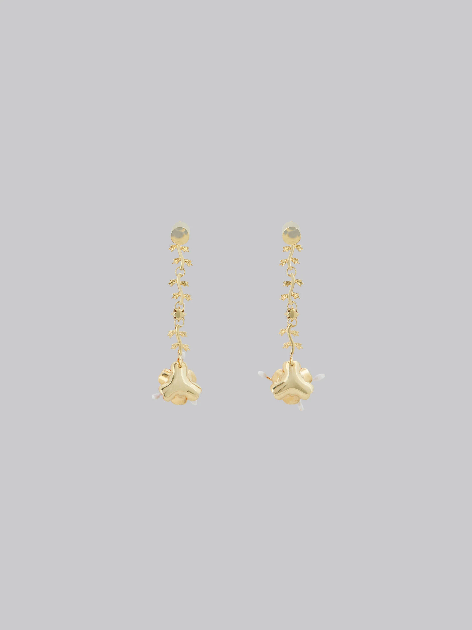 MARNI WOMEN'S GOLD FLORAL DROP EARRINGS - Image 3