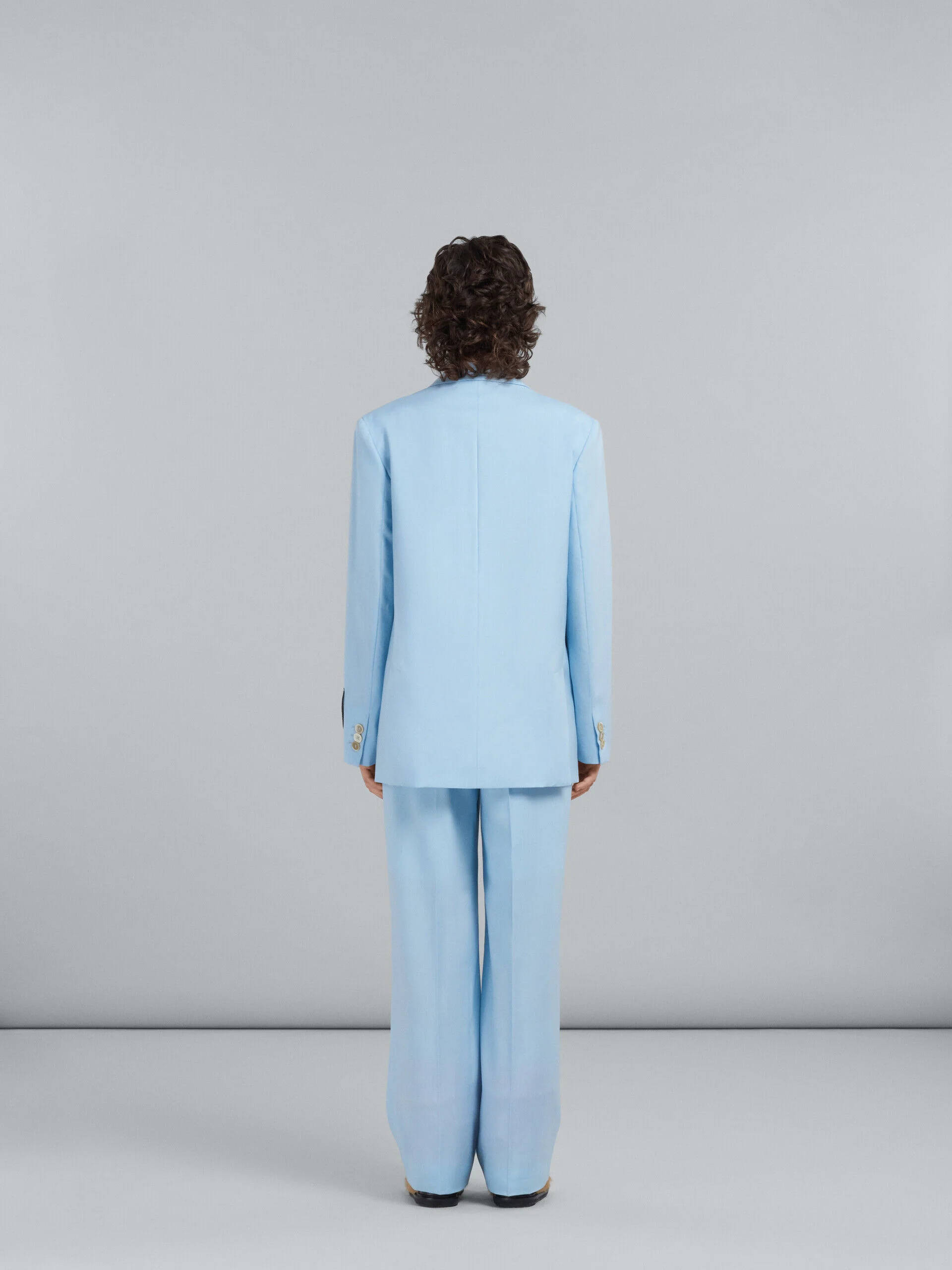 MARNI WOMEN'S LIGHT BLUE TAILORED BLAZER - Image 3