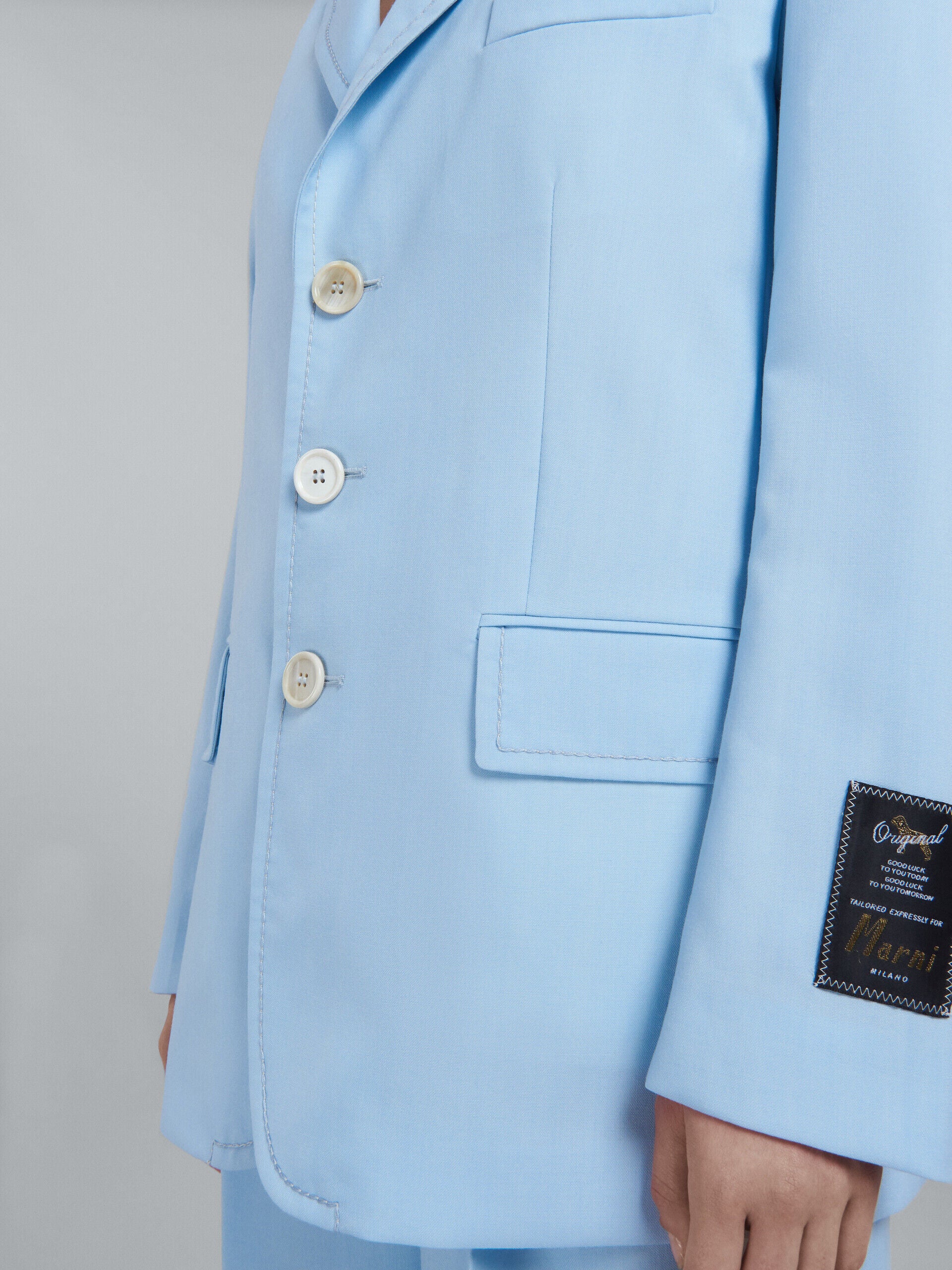 MARNI WOMEN'S LIGHT BLUE TAILORED BLAZER - Image 5