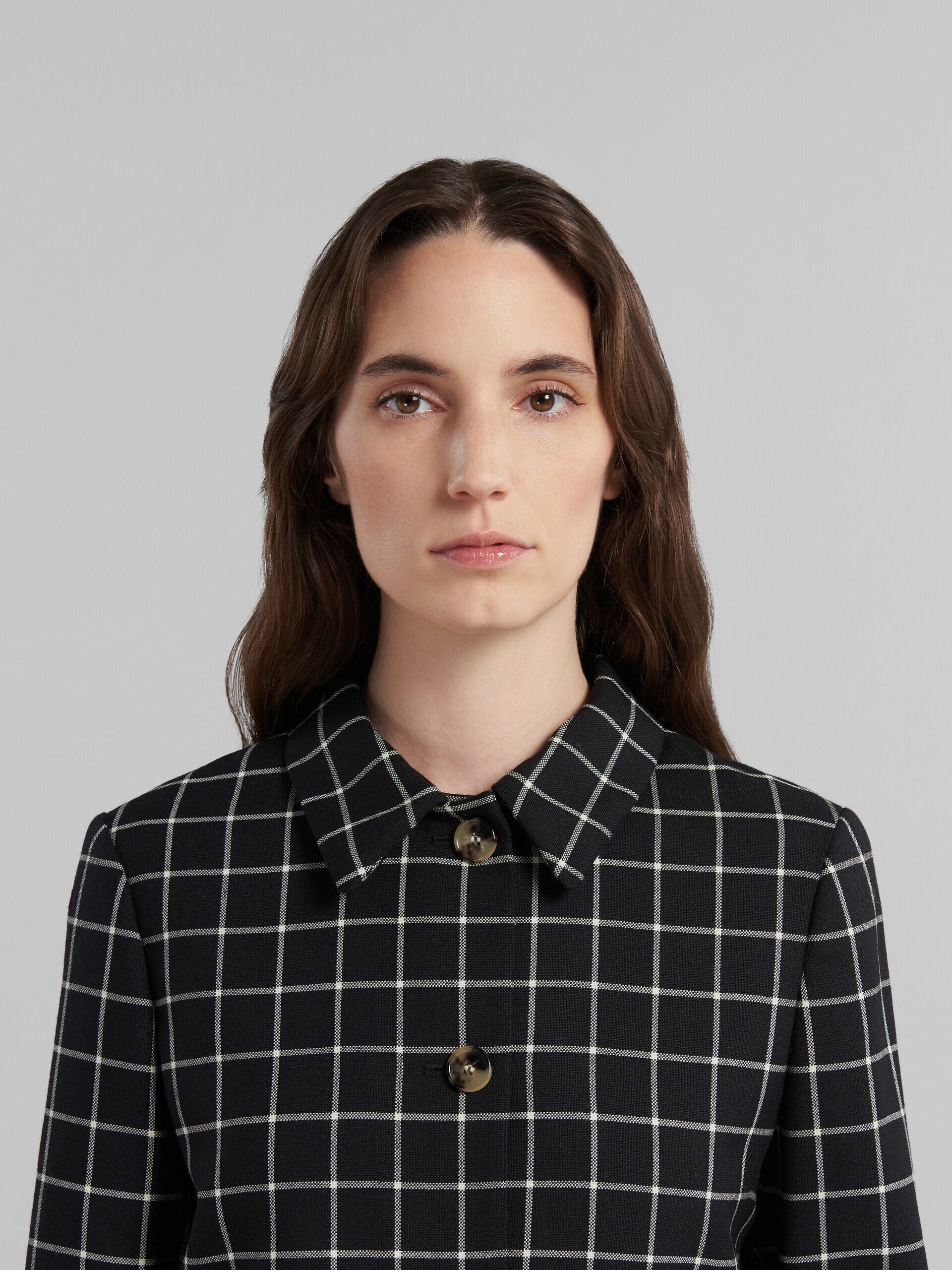 MARNI WOMEN'S BLACK CHECKERED CROPPED JACKET - Image 4