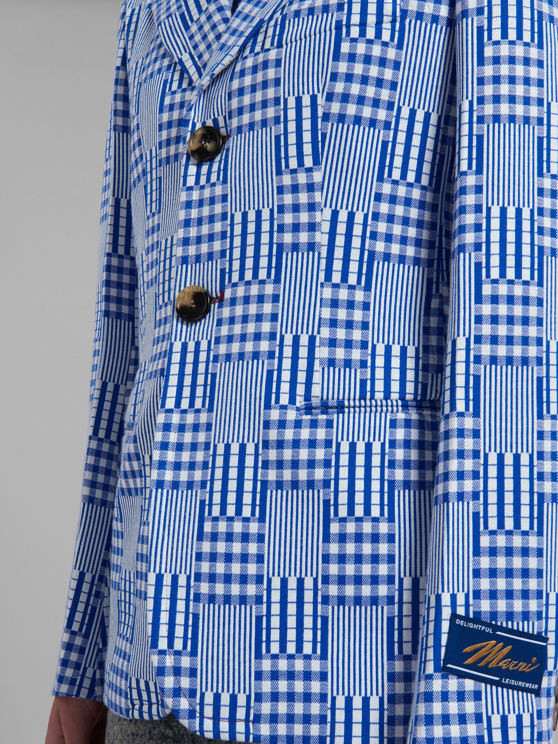 MARNI WOMEN'S BLUE PATTERNED TAILORED JACKET - Image 5