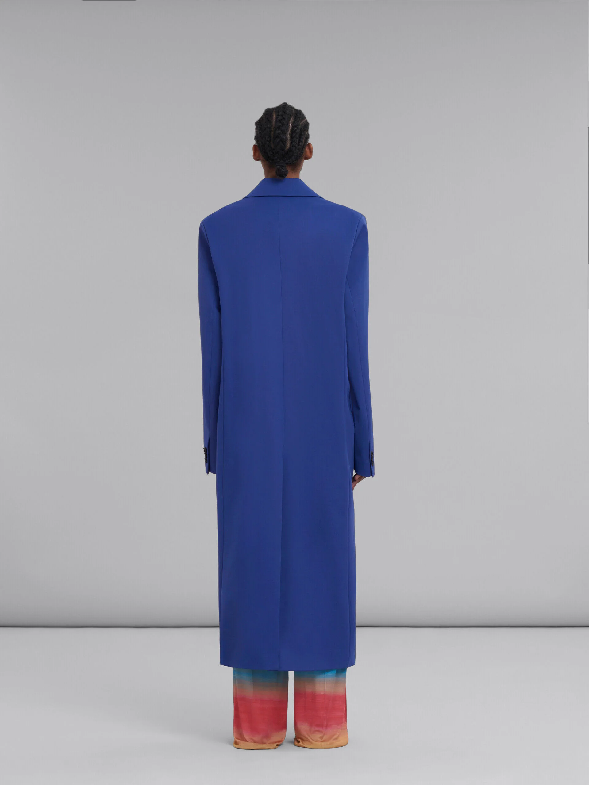 MARNI WOMEN'S DARK BLUE TAILORED LONG COAT - Image 3