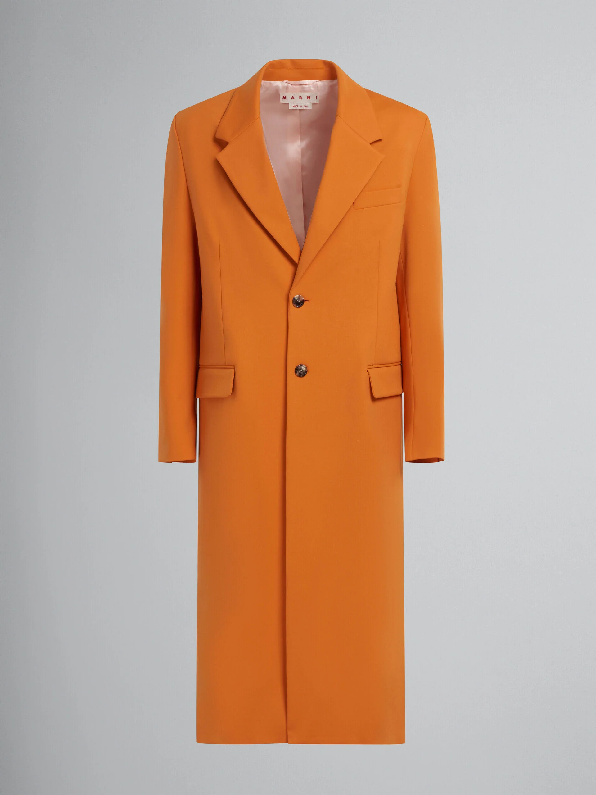 MARNI WOMEN'S ORANGE TAILORED LONG DUSTER COAT