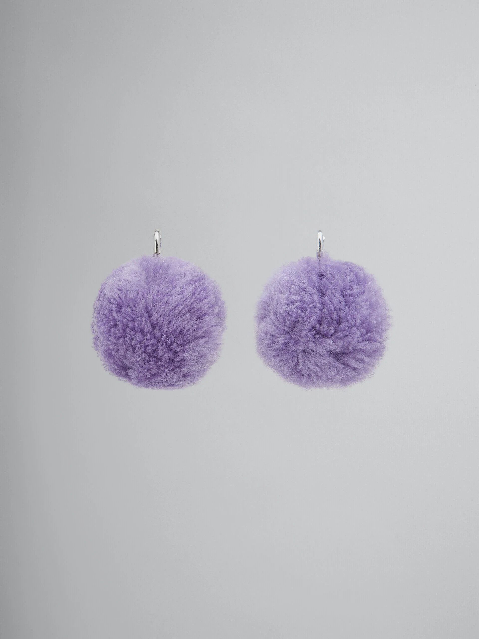 MARNI WOMEN'S LIGHT ORCHID POM-POM EARRINGS