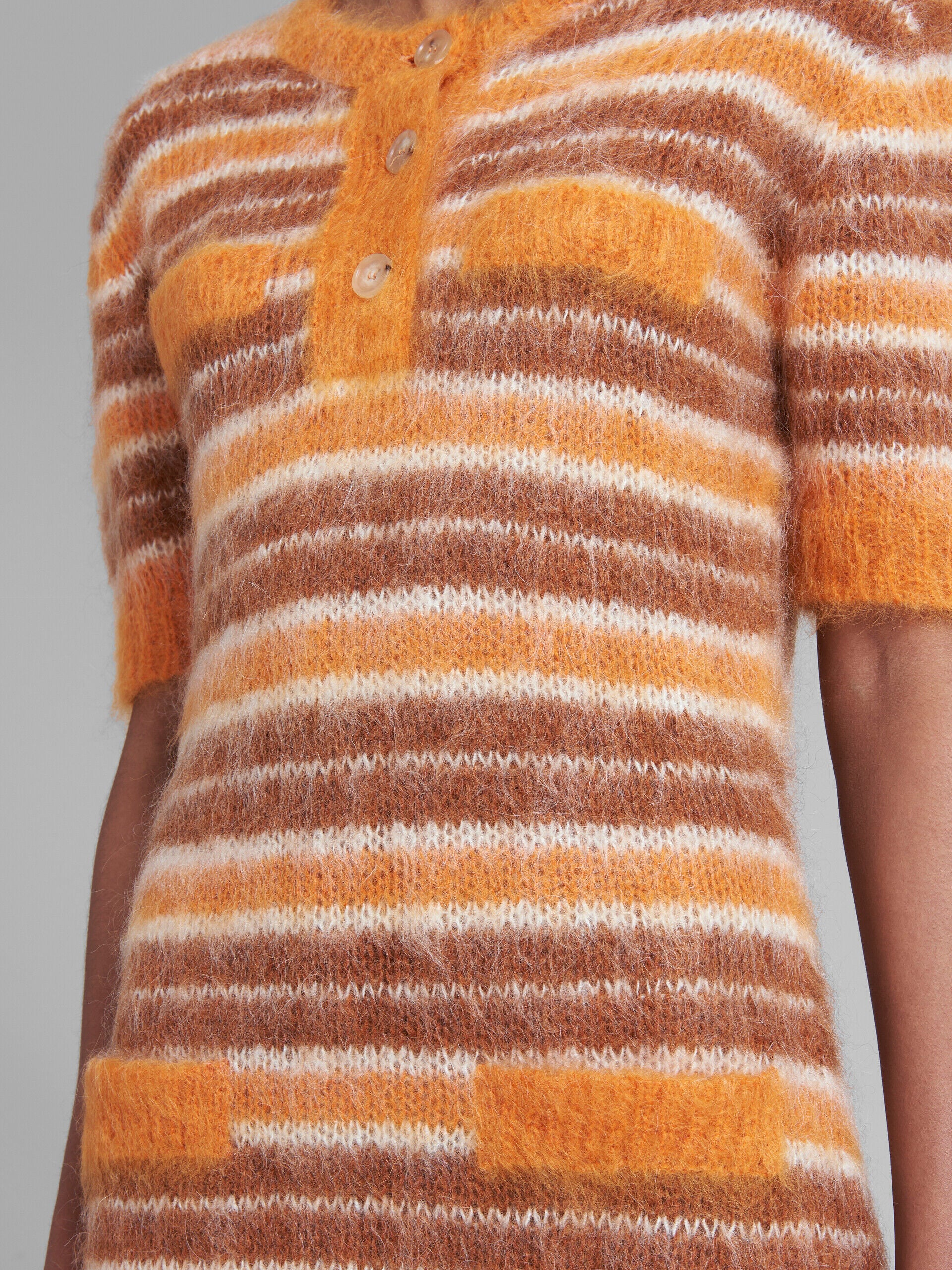 MARNI WOMEN'S ORANGE STRIPED KNIT DRESS - Image 5