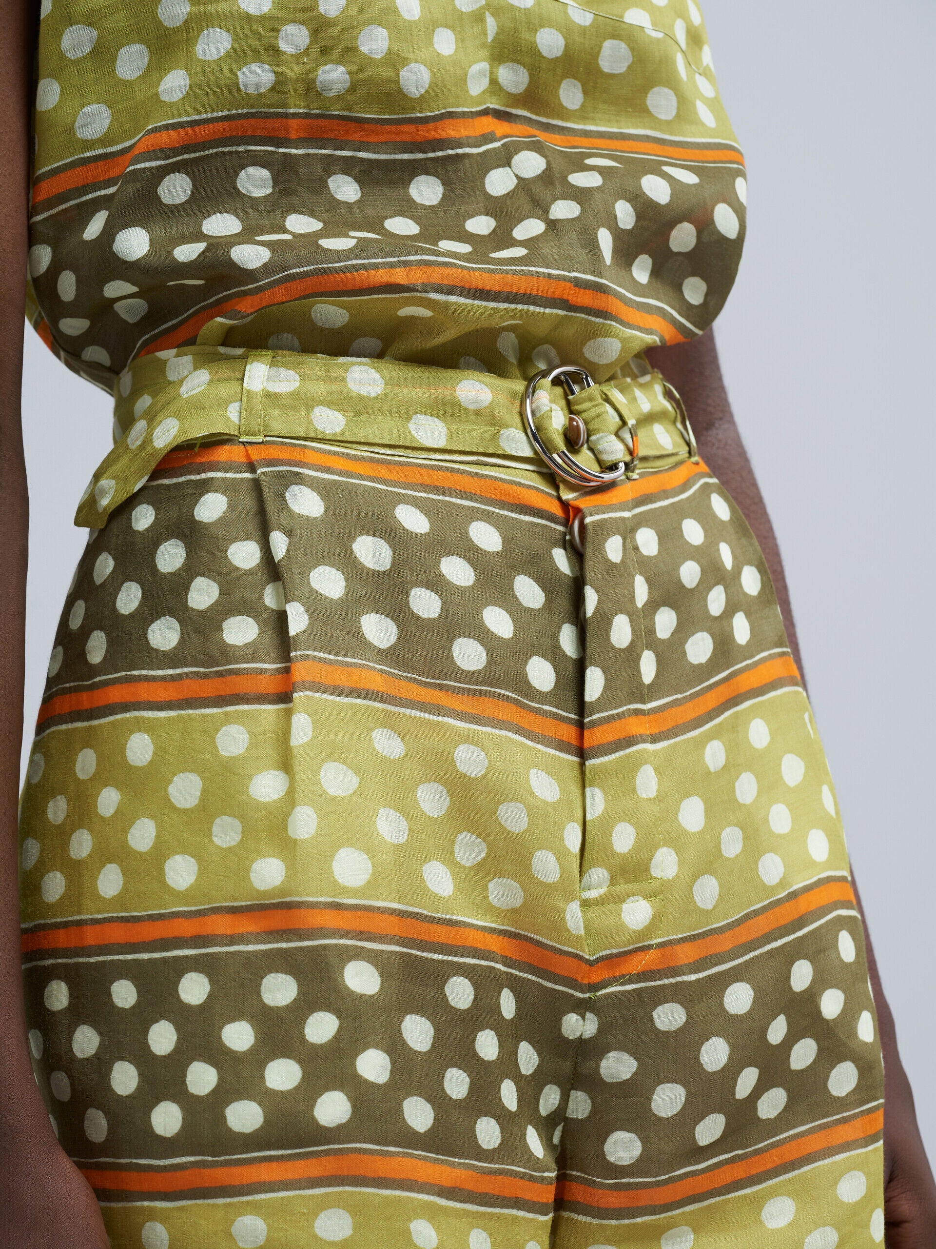 MARNI WOMEN'S DUSTY OLIVE POLKA DOT SHORTS - Image 4