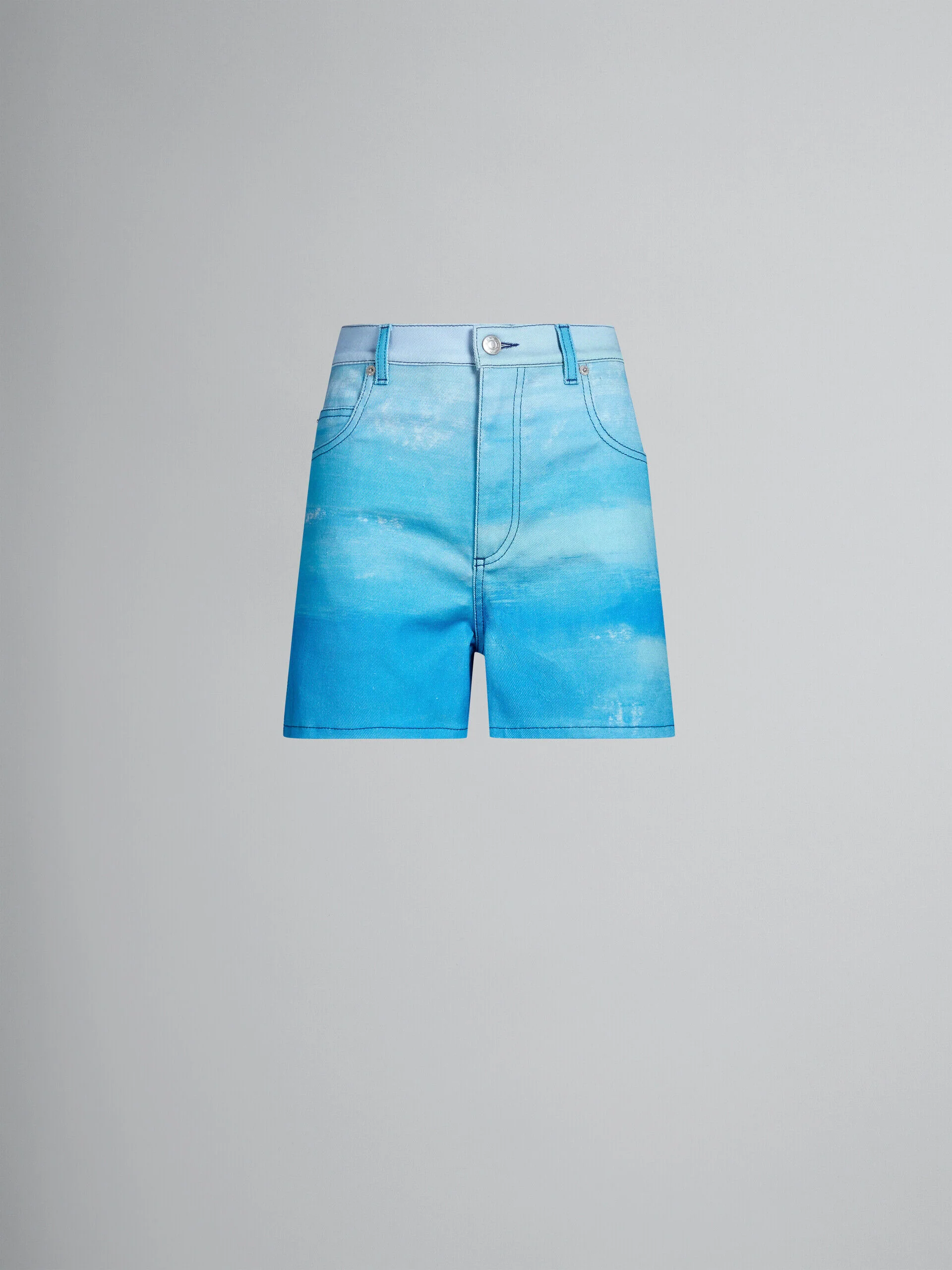MARNI WOMEN'S LIGHT BLUE TAILORED DENIM SHORTS