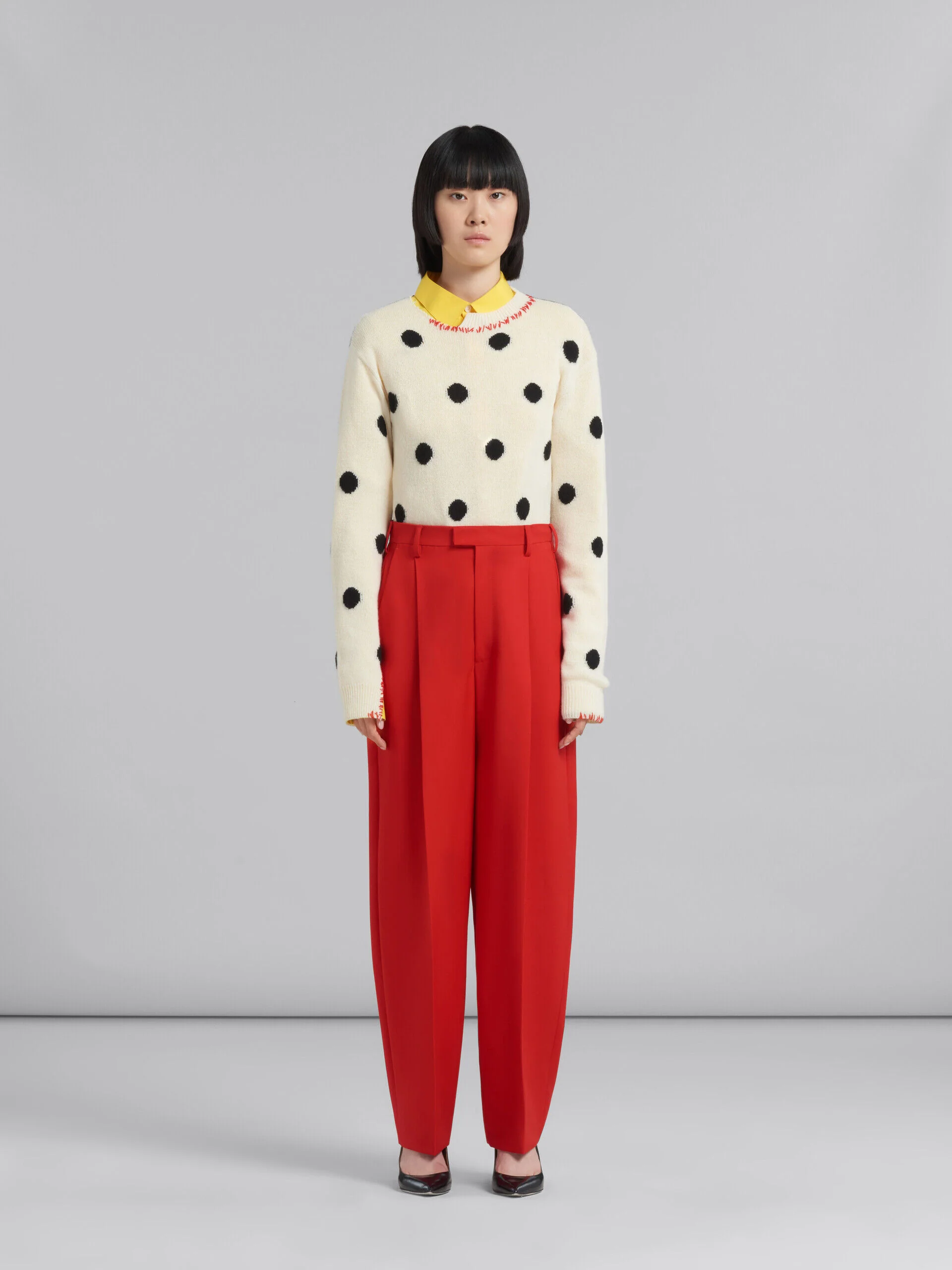 MARNI WOMEN'S RED HIGH-WAISTED TAILORED TROUSERS - Image 2