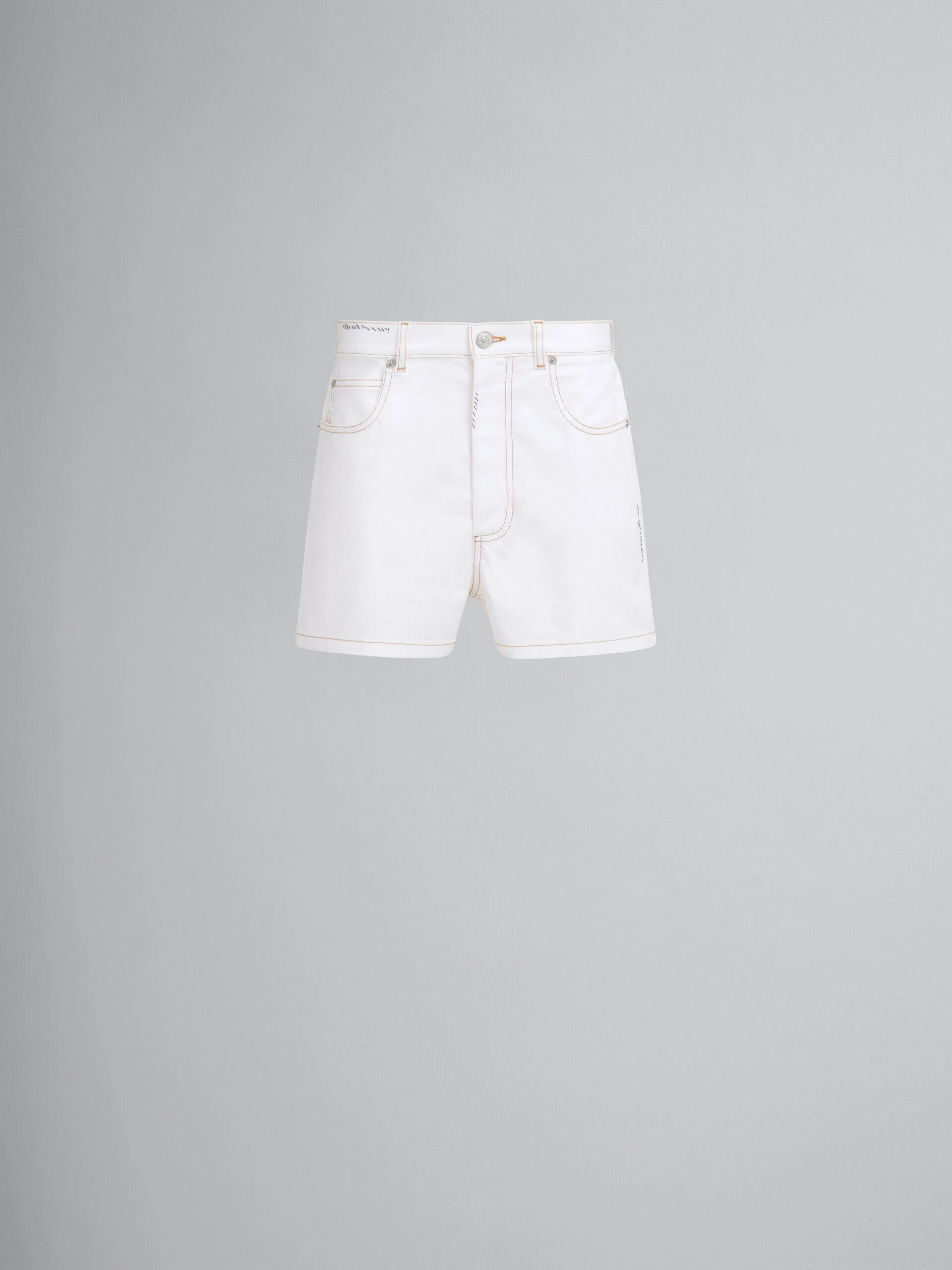 MARNI WOMEN'S WHITE DENIM TAILORED SHORTS