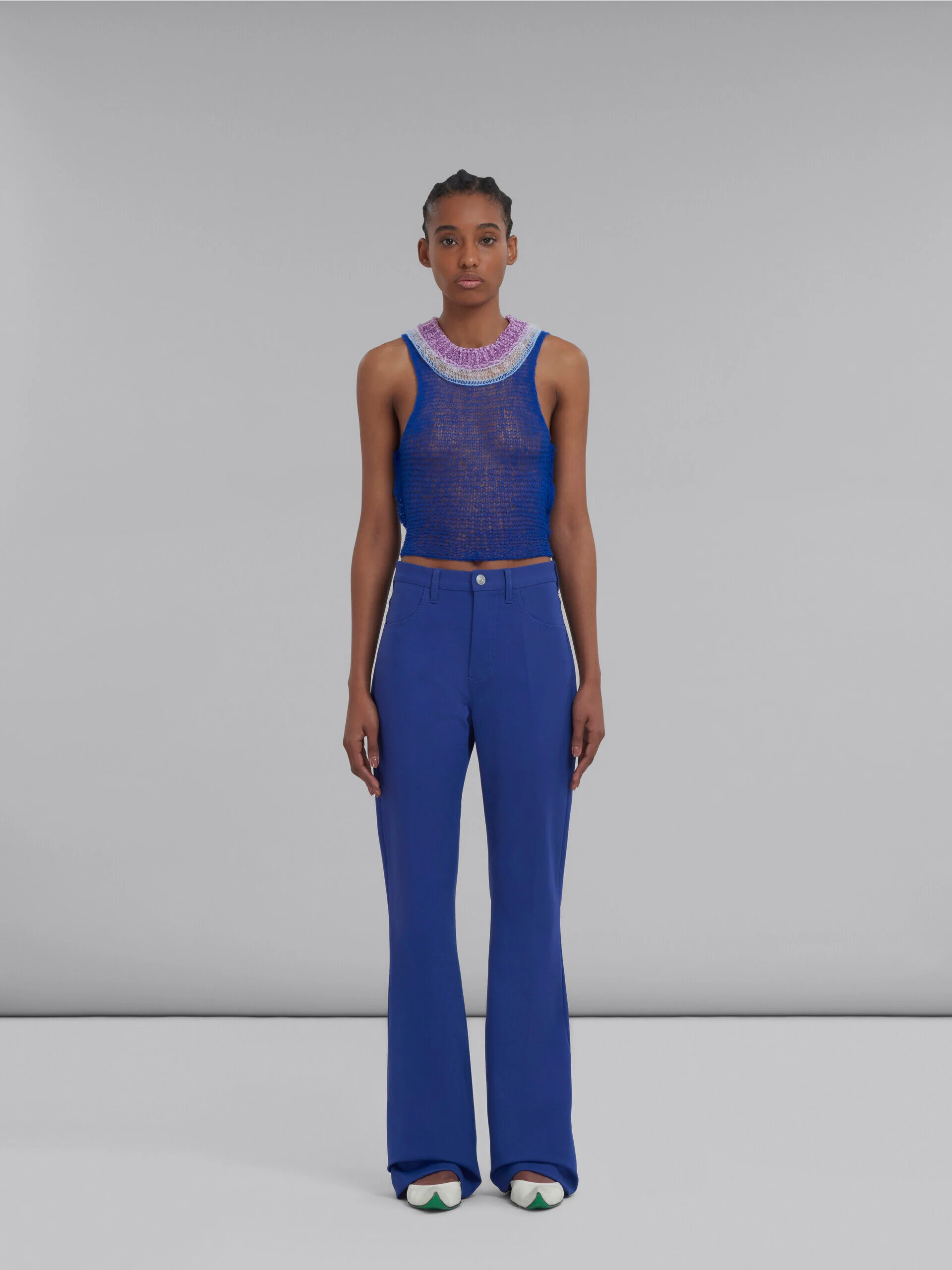 MARNI WOMEN'S DARK BLUE TAILORED TROUSERS - Image 2