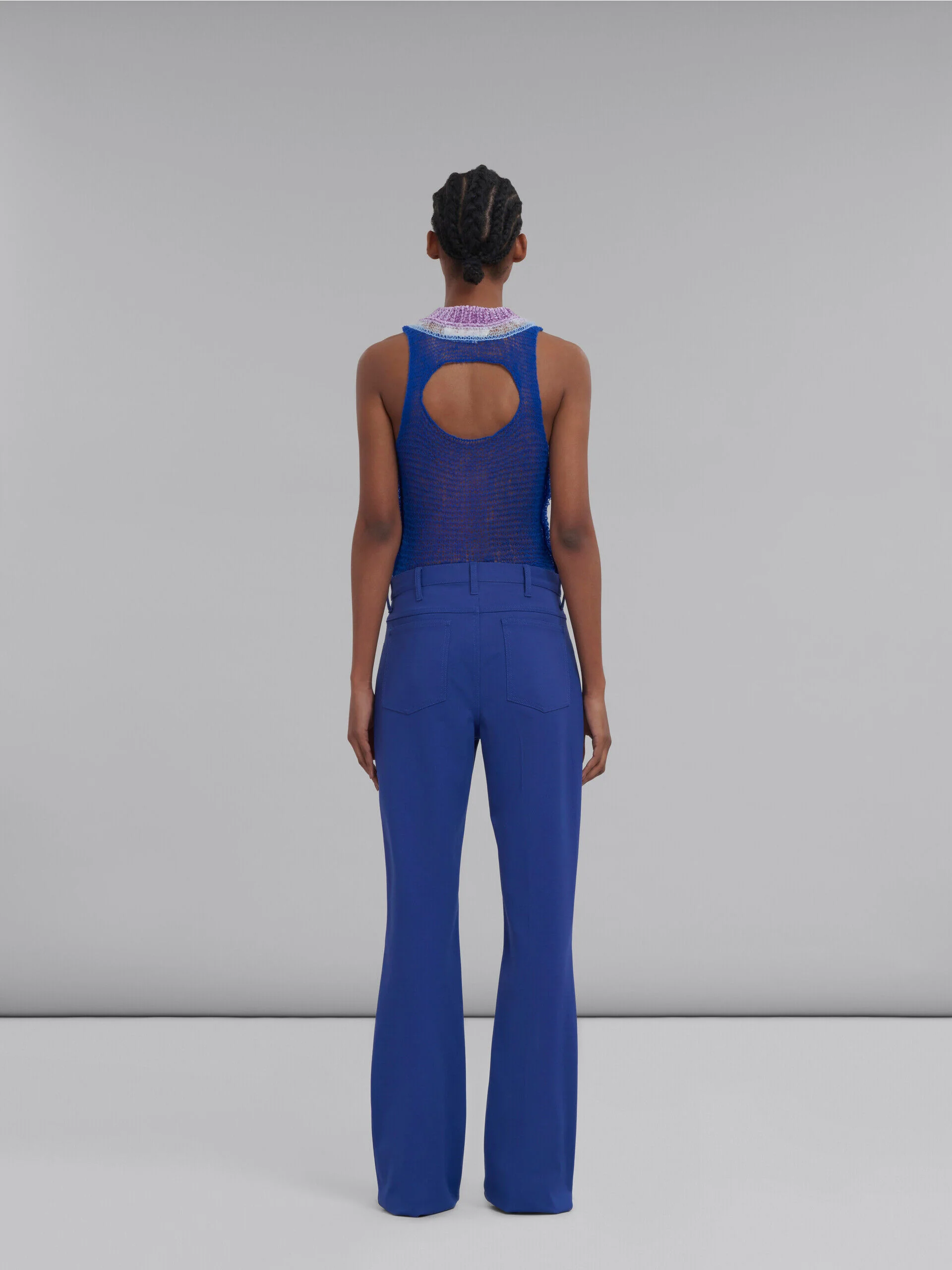 MARNI WOMEN'S DARK BLUE TAILORED TROUSERS - Image 3