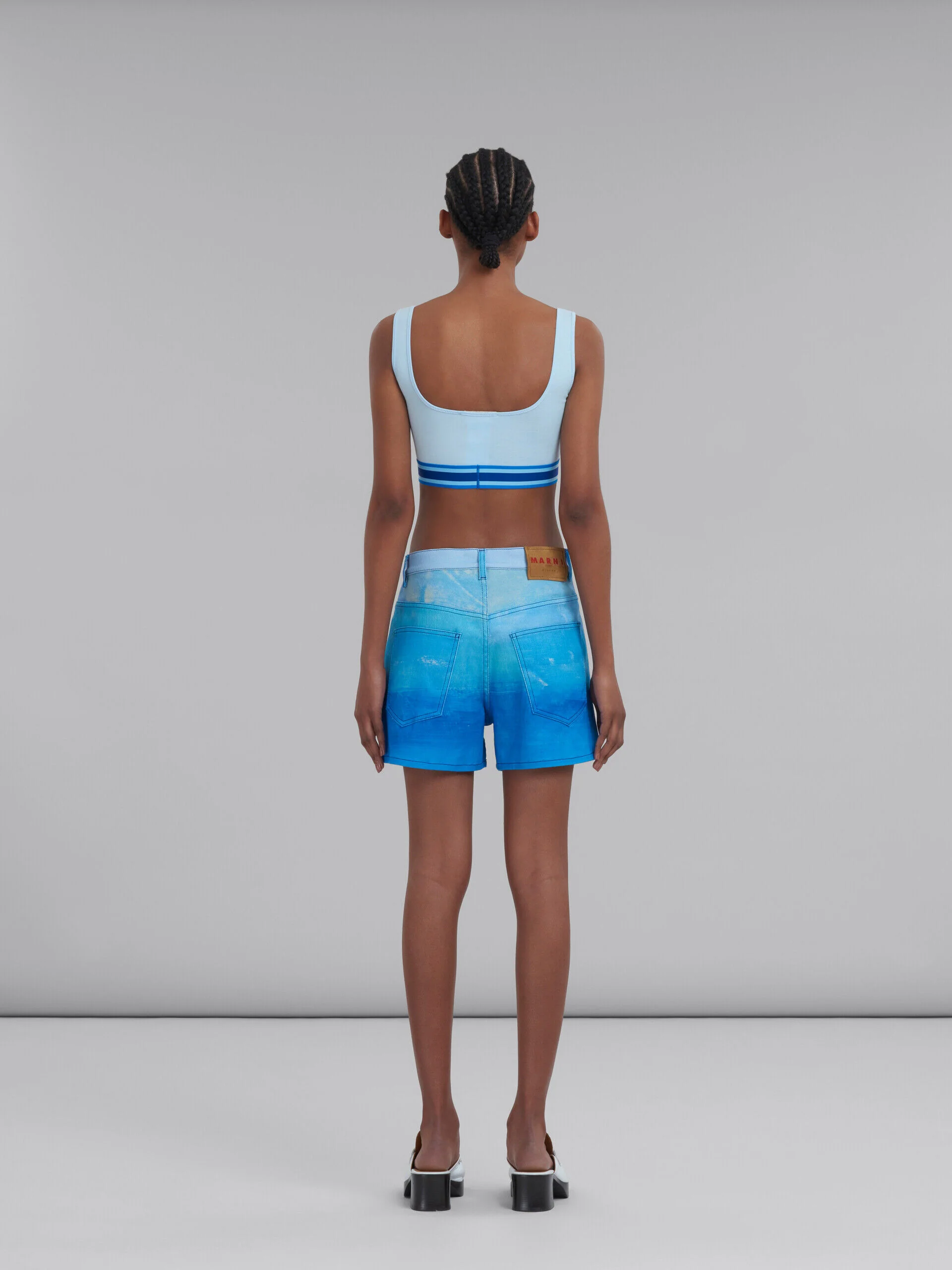 MARNI WOMEN'S LIGHT BLUE TAILORED DENIM SHORTS - Image 3