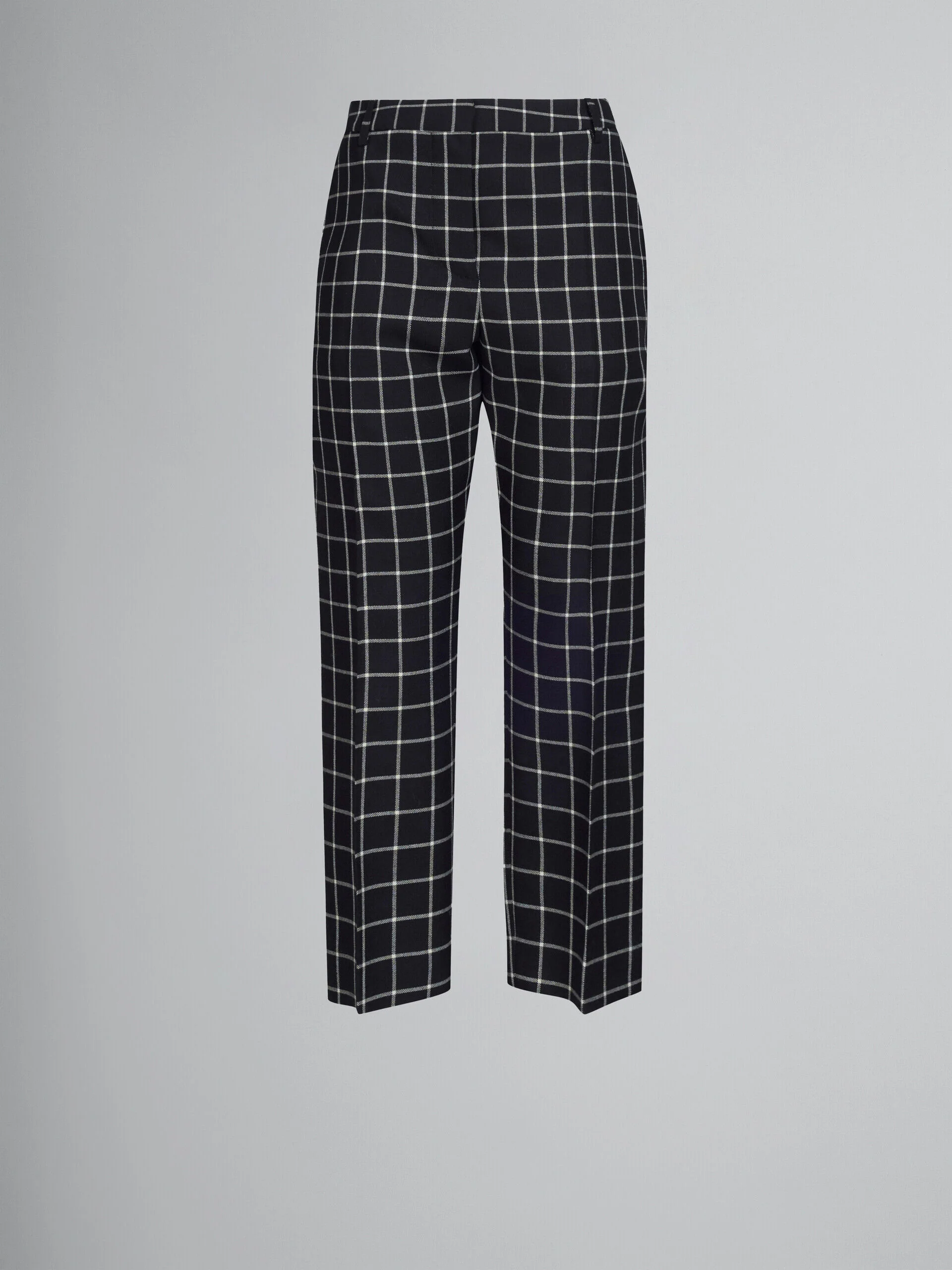 MARNI WOMEN'S BLACK CHECKERED TAILORED TROUSERS