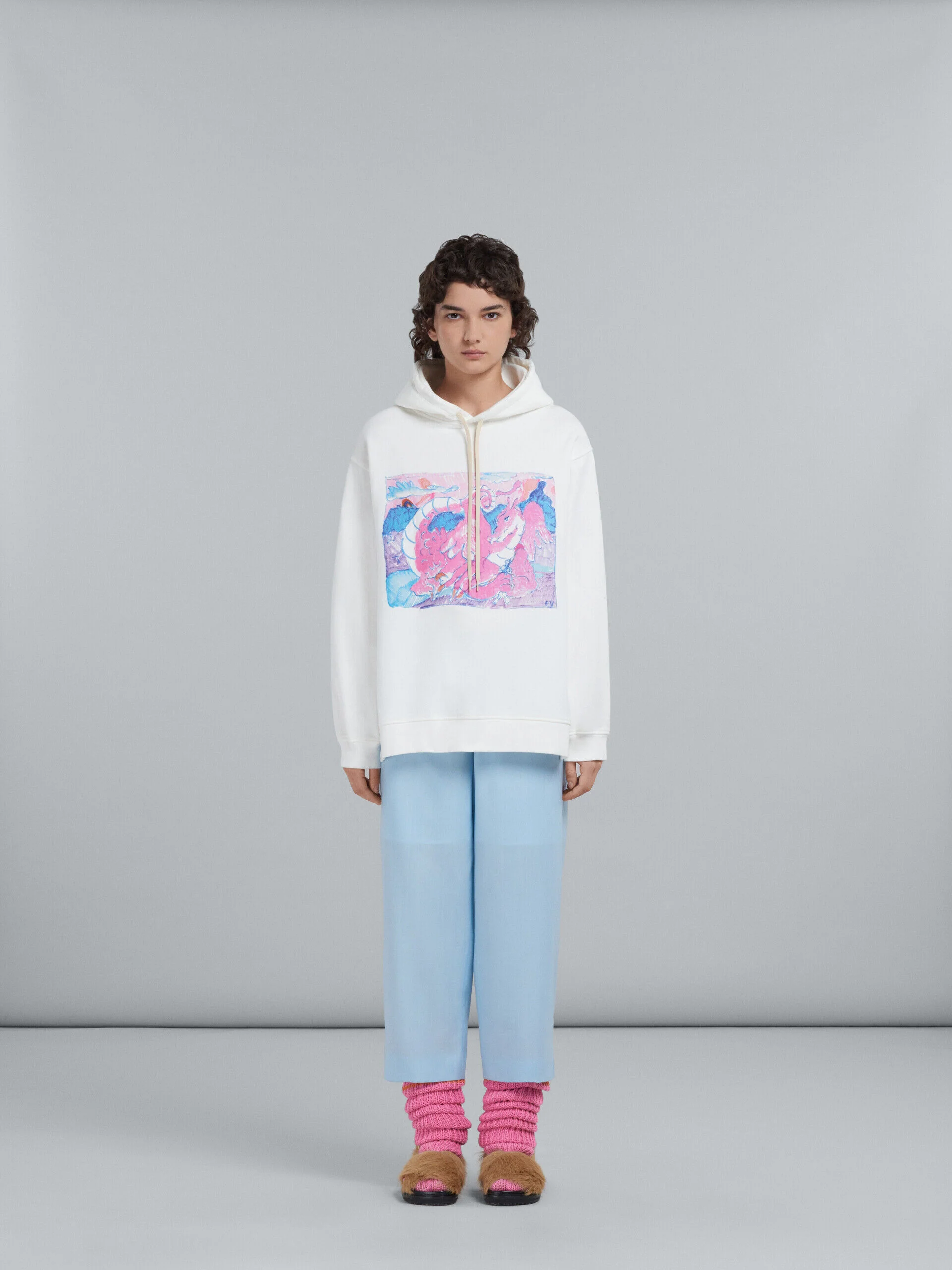 MARNI WOMEN'S LIGHT BLUE WIDE-LEG TROUSERS - Image 2
