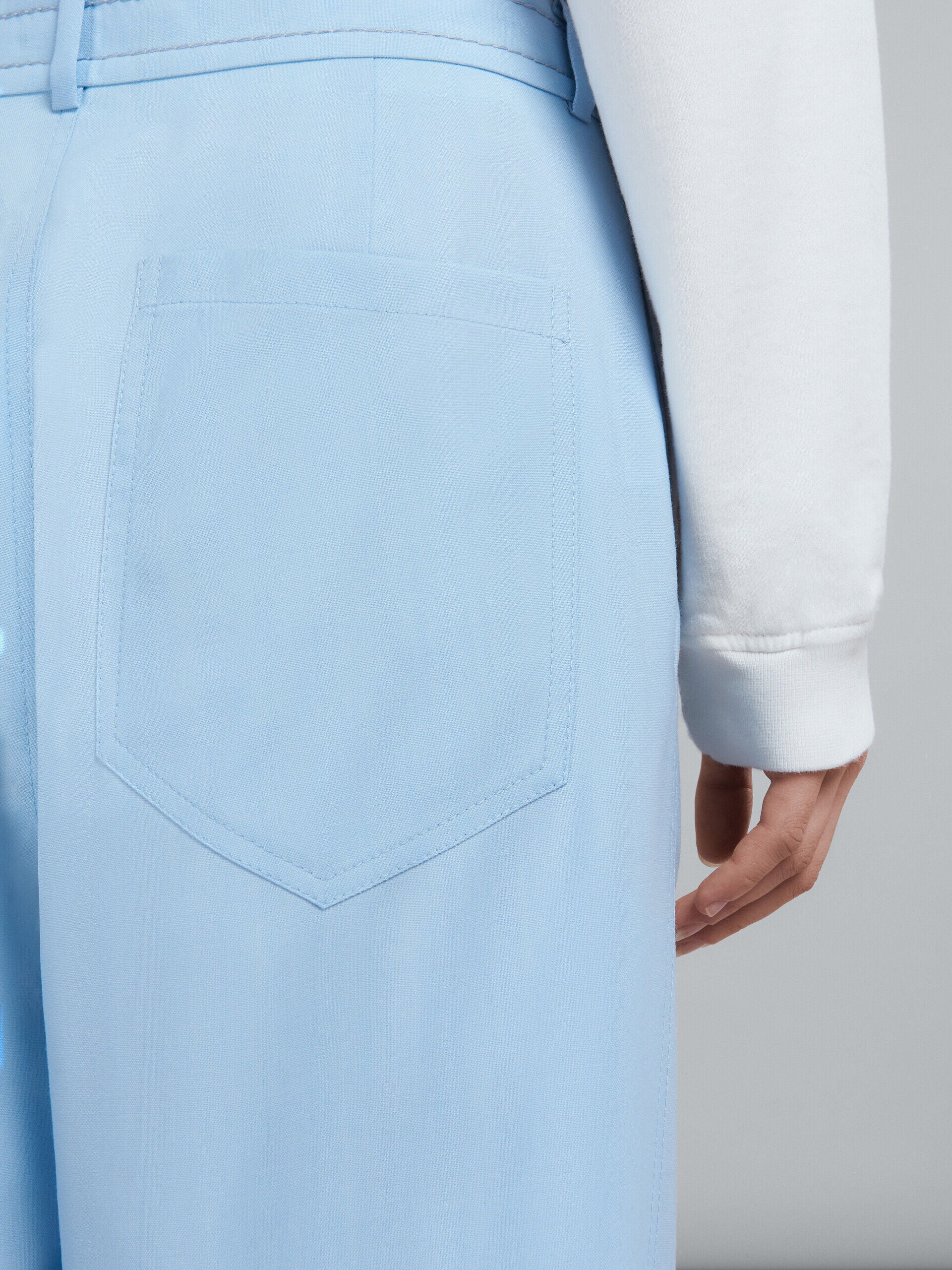 MARNI WOMEN'S LIGHT BLUE WIDE-LEG TROUSERS - Image 4