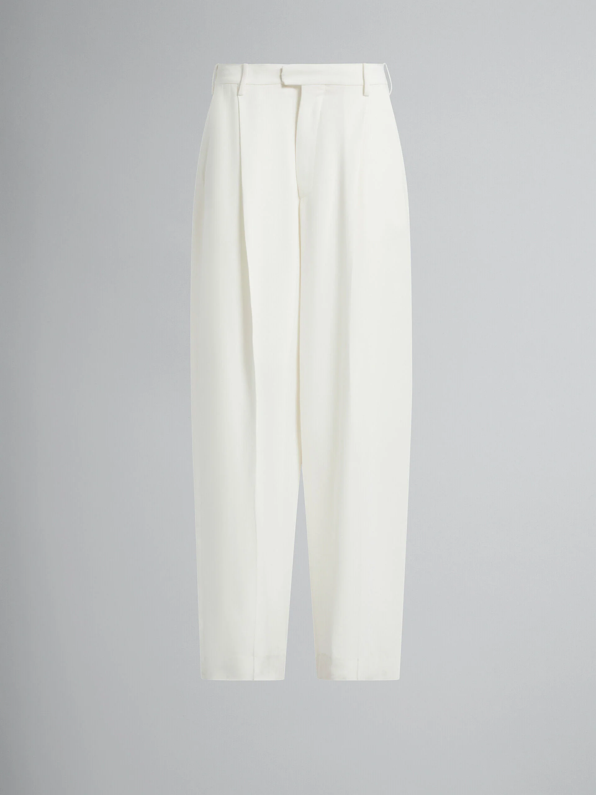 MARNI WOMEN'S WHITE PLEATED LOOSE-FIT TROUSERS