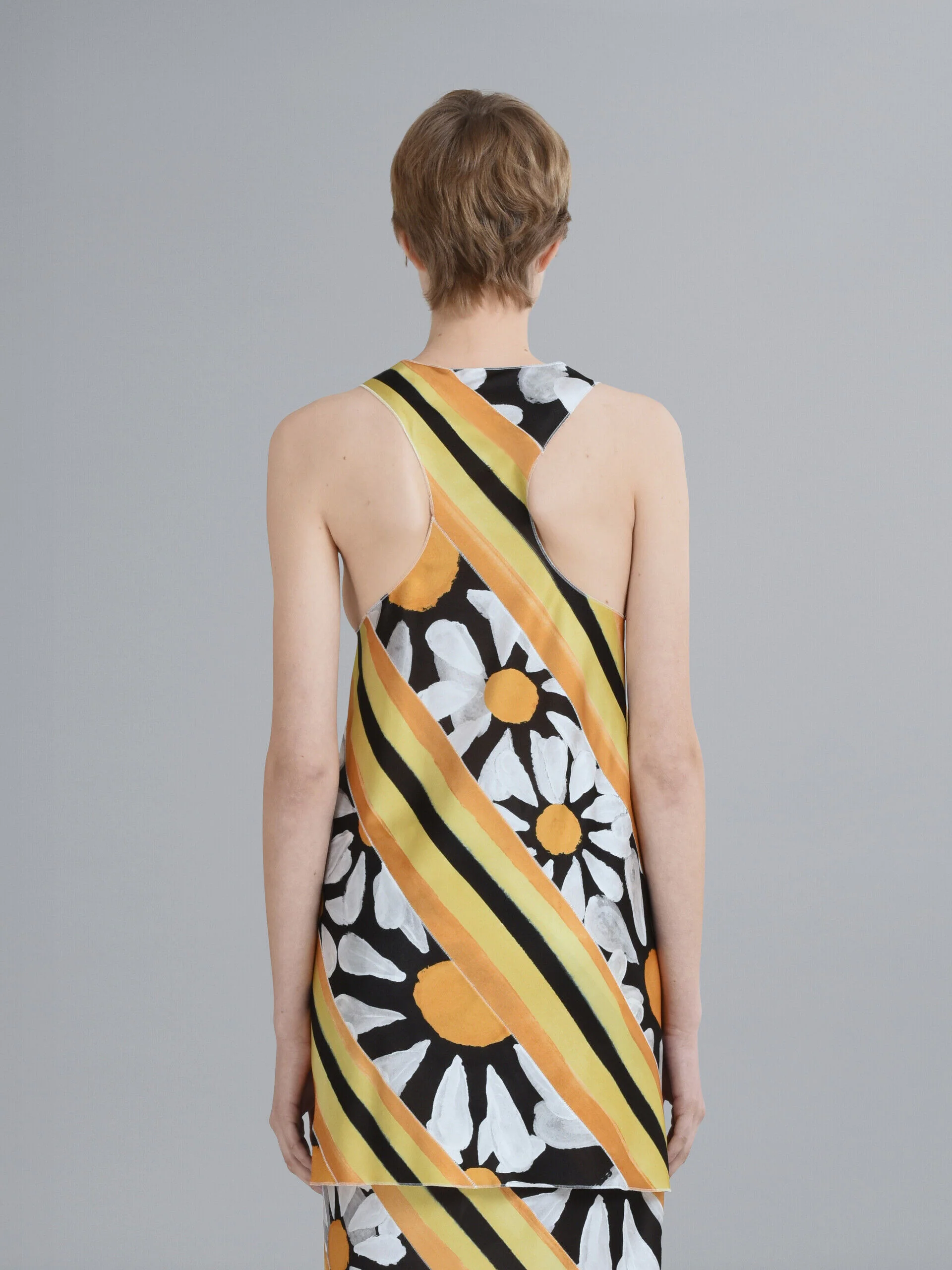 MARNI WOMEN'S FLORAL STRIPED SLEEVELESS TOP - Image 3