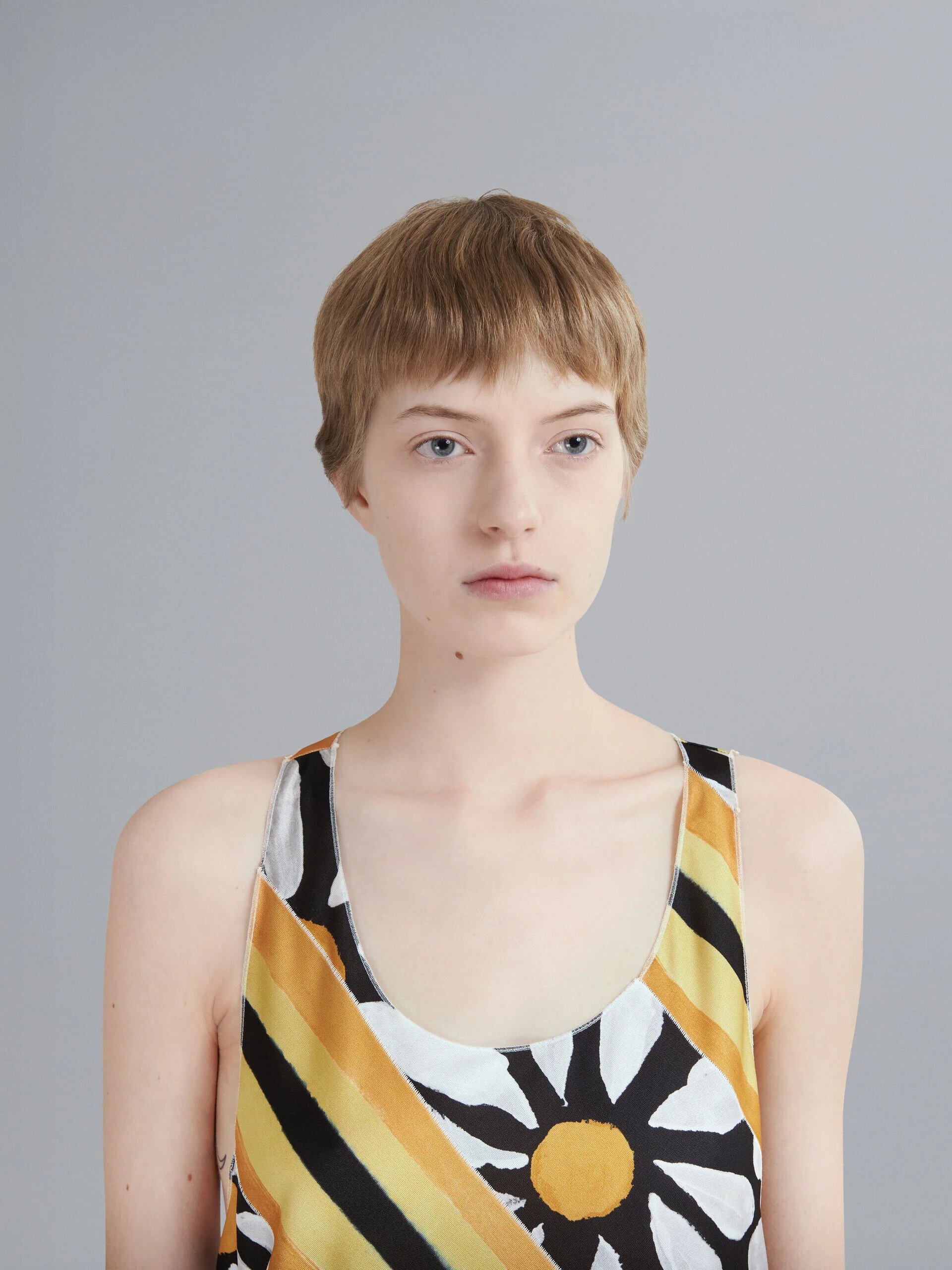 MARNI WOMEN'S FLORAL STRIPED SLEEVELESS TOP - Image 4