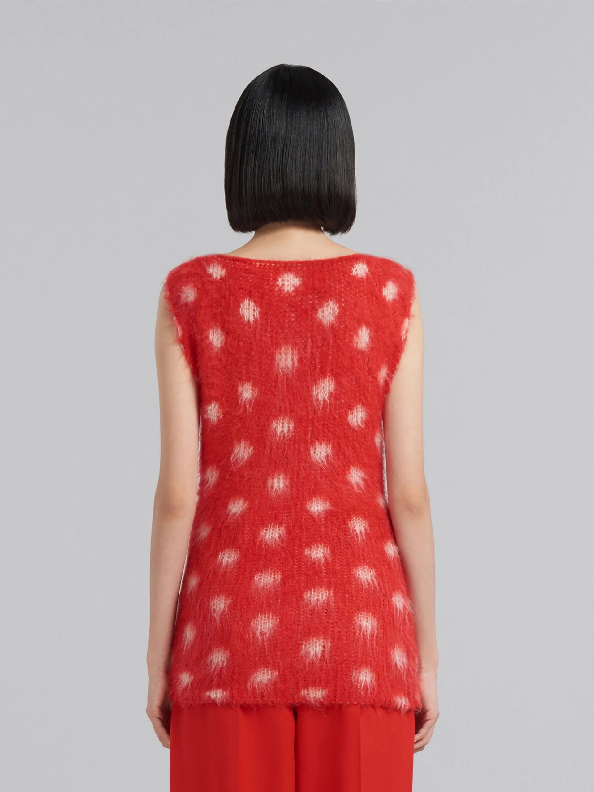 MARNI WOMEN'S RED SLEEVELESS POLKA DOT TOP - Image 3